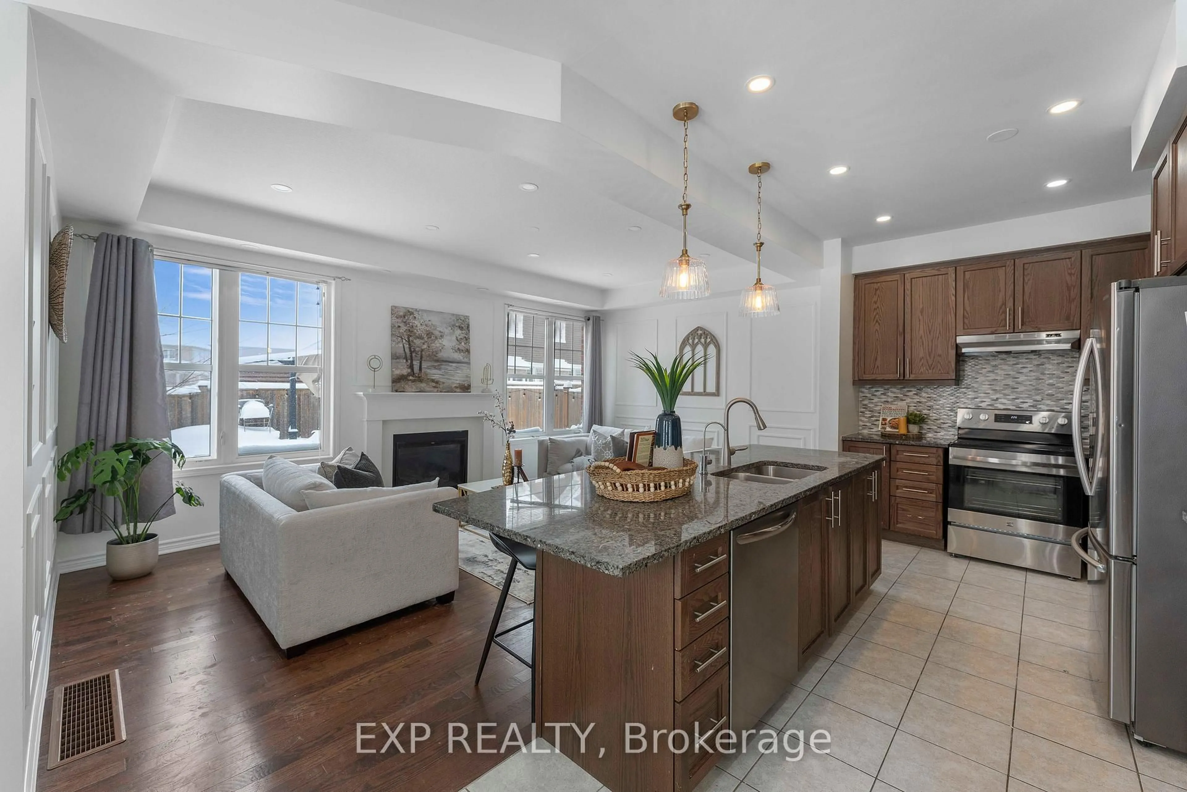 Open concept kitchen, ceramic/tile floor for 203 Grovehill Cres, Kitchener Ontario N2R 0K9