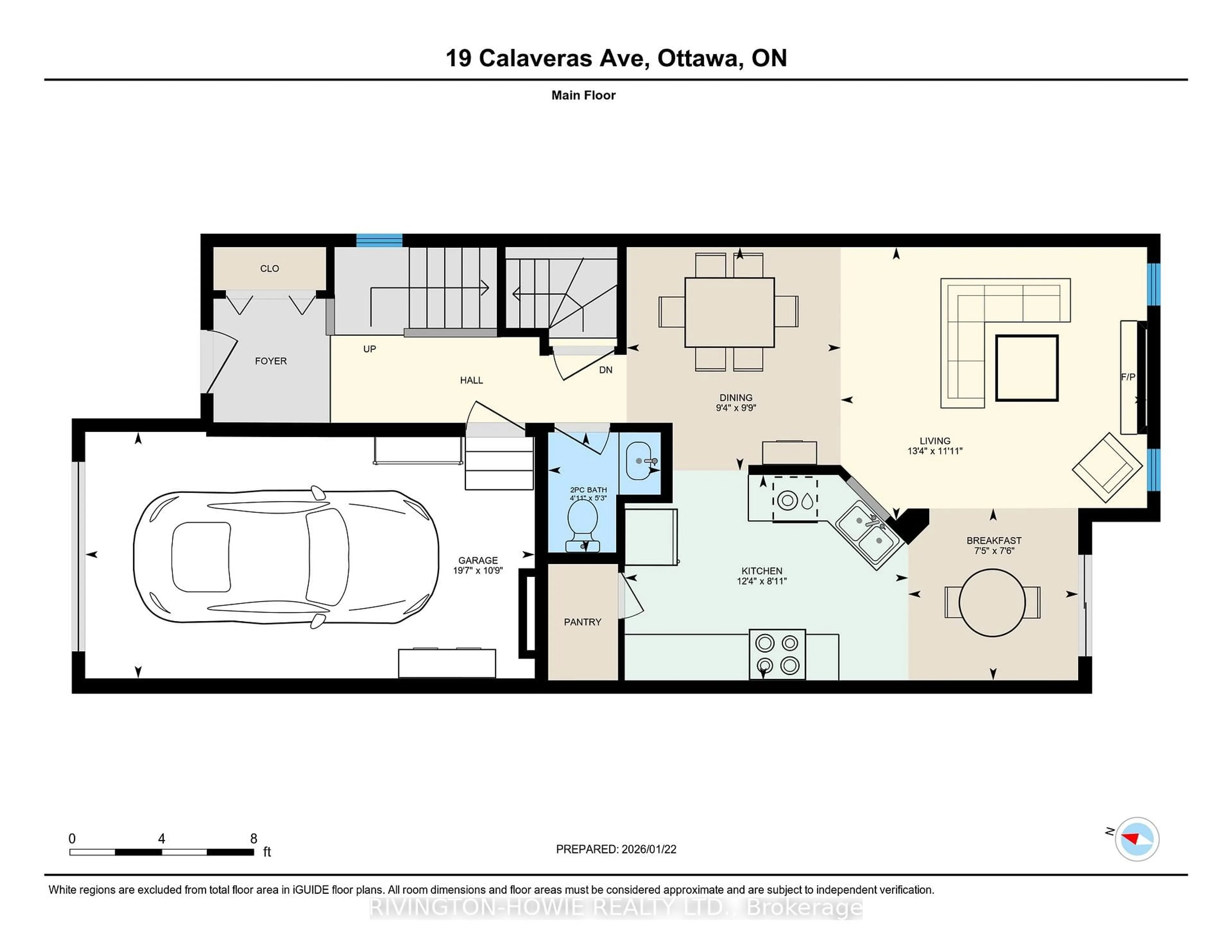 Floor plan for 19 Calaveras Ave, Ottawa Ontario K2J 4Z8