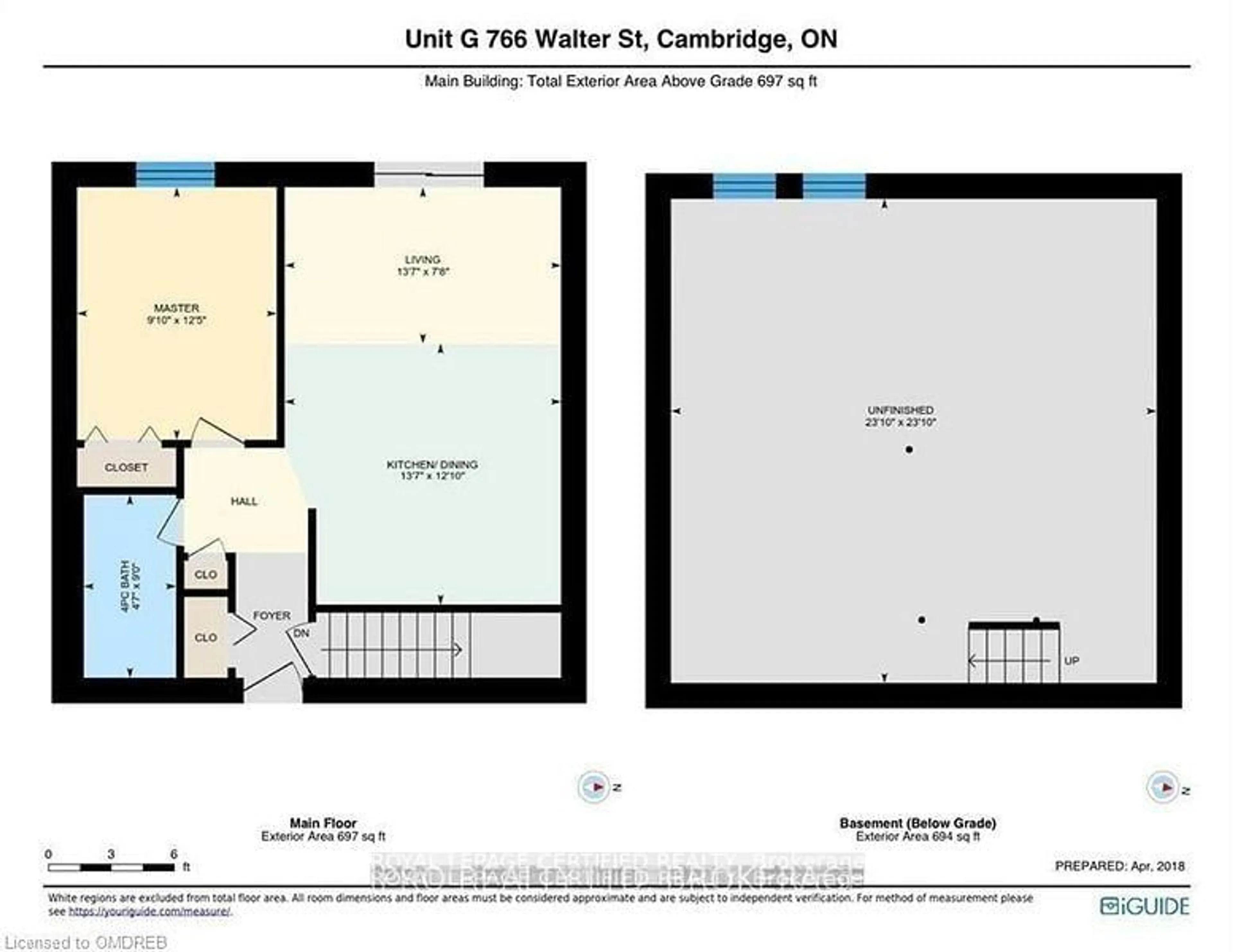 Floor plan for 766 Walter St, Cambridge Ontario N3H 4P3