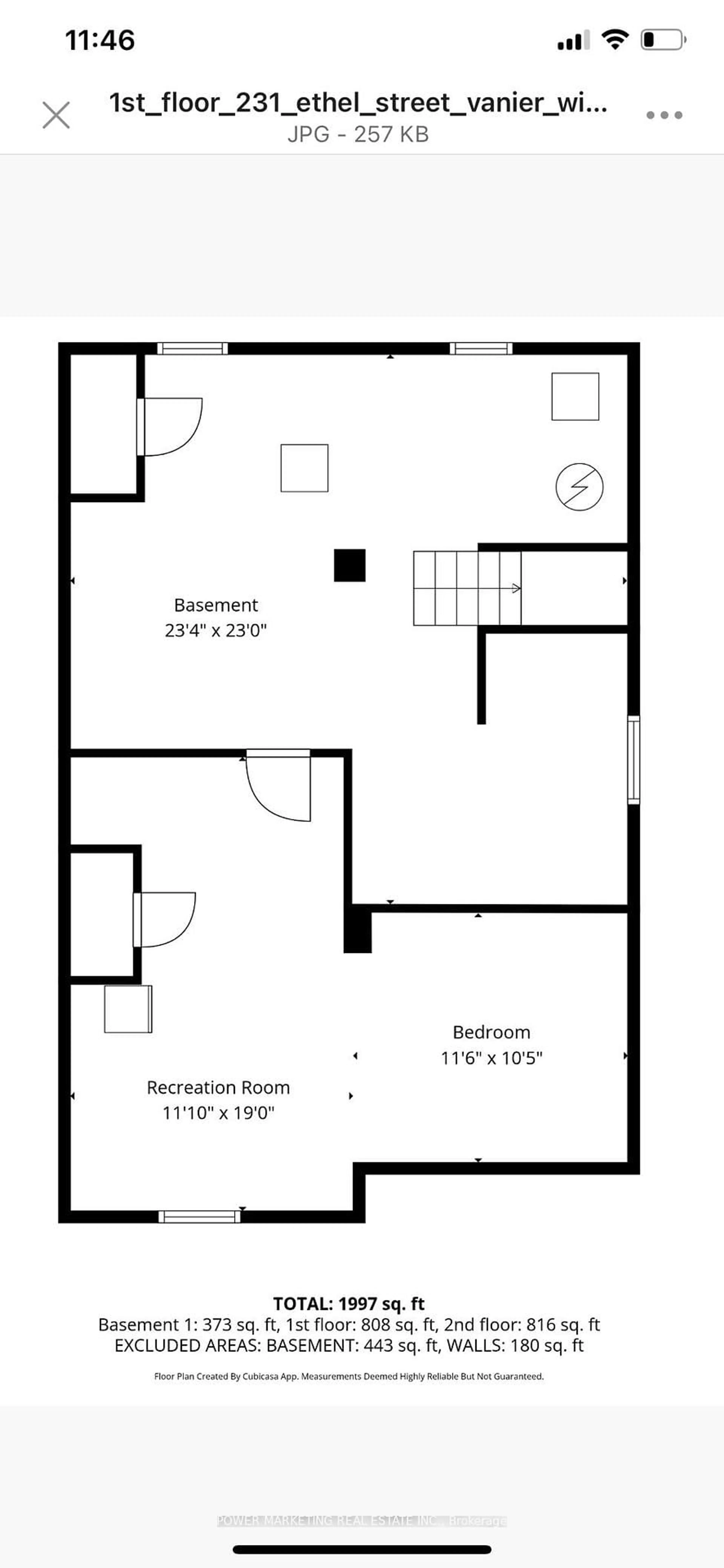 Floor plan for 231 ETHEL St, Ottawa Ontario K1L 5X1