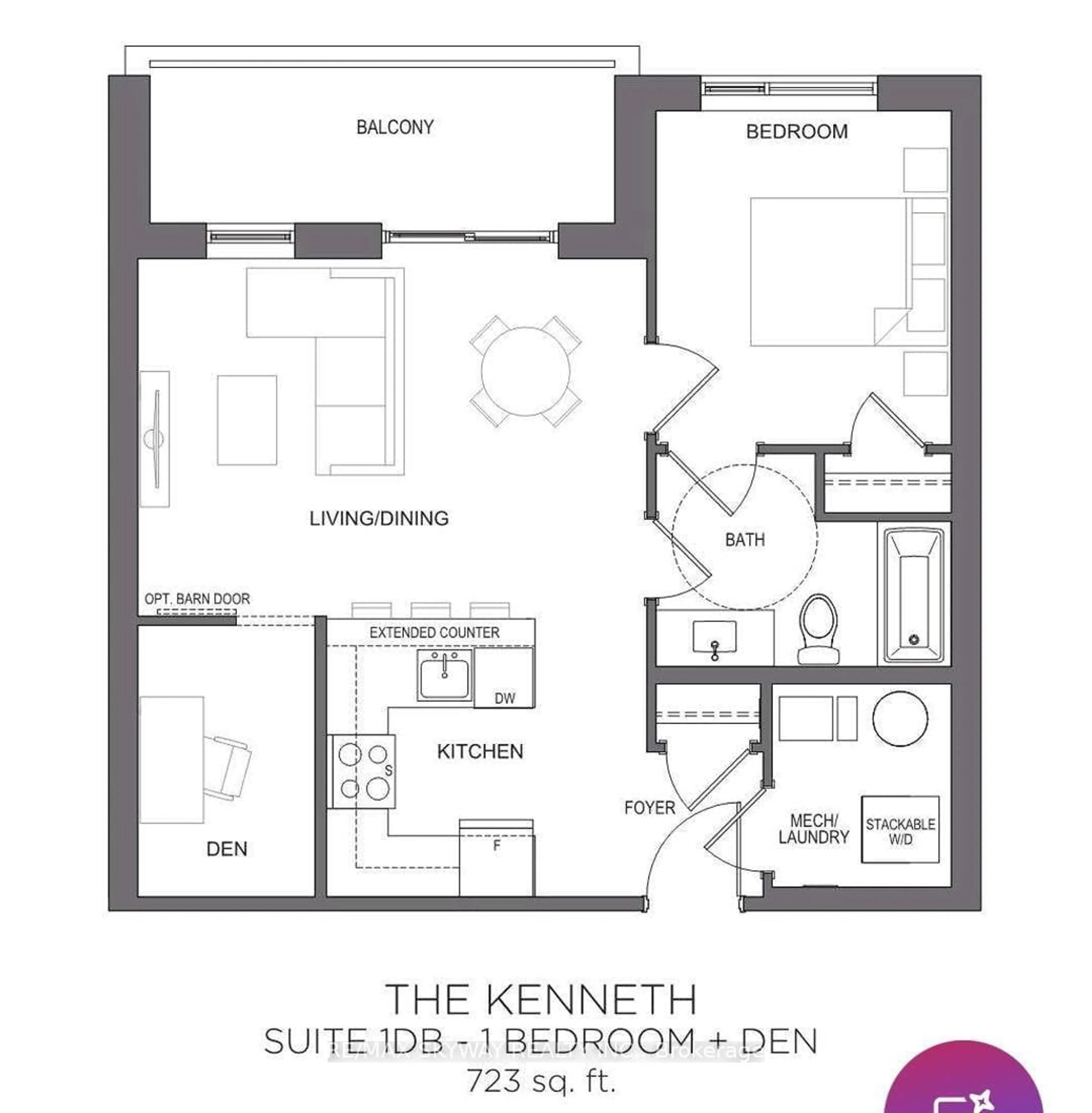 Floor plan for 1000 Lackner Pl #406, Kitchener Ontario N2A 0L9