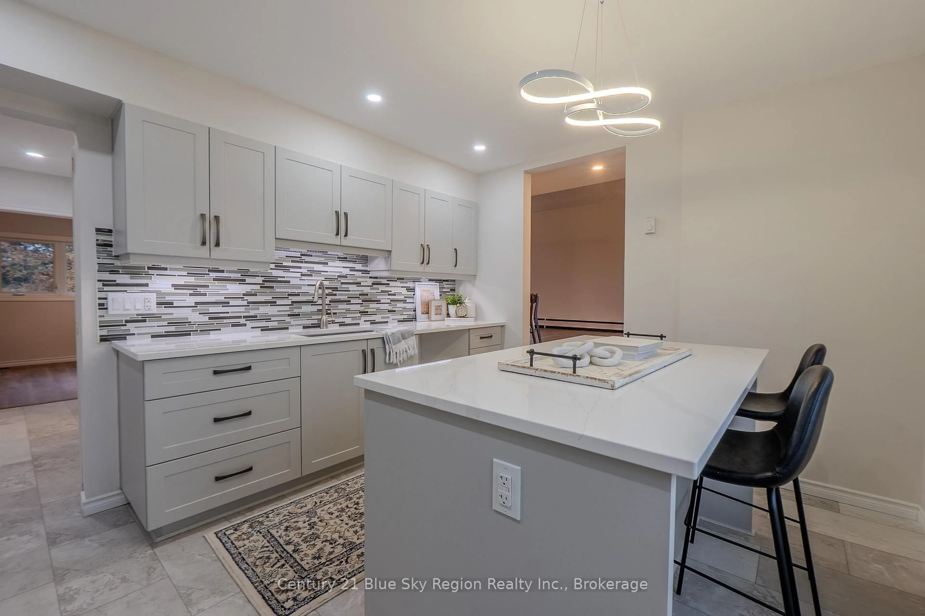 Contemporary kitchen, ceramic/tile floor for 444 Lansdowne St, Callander Ontario P0H 1H0