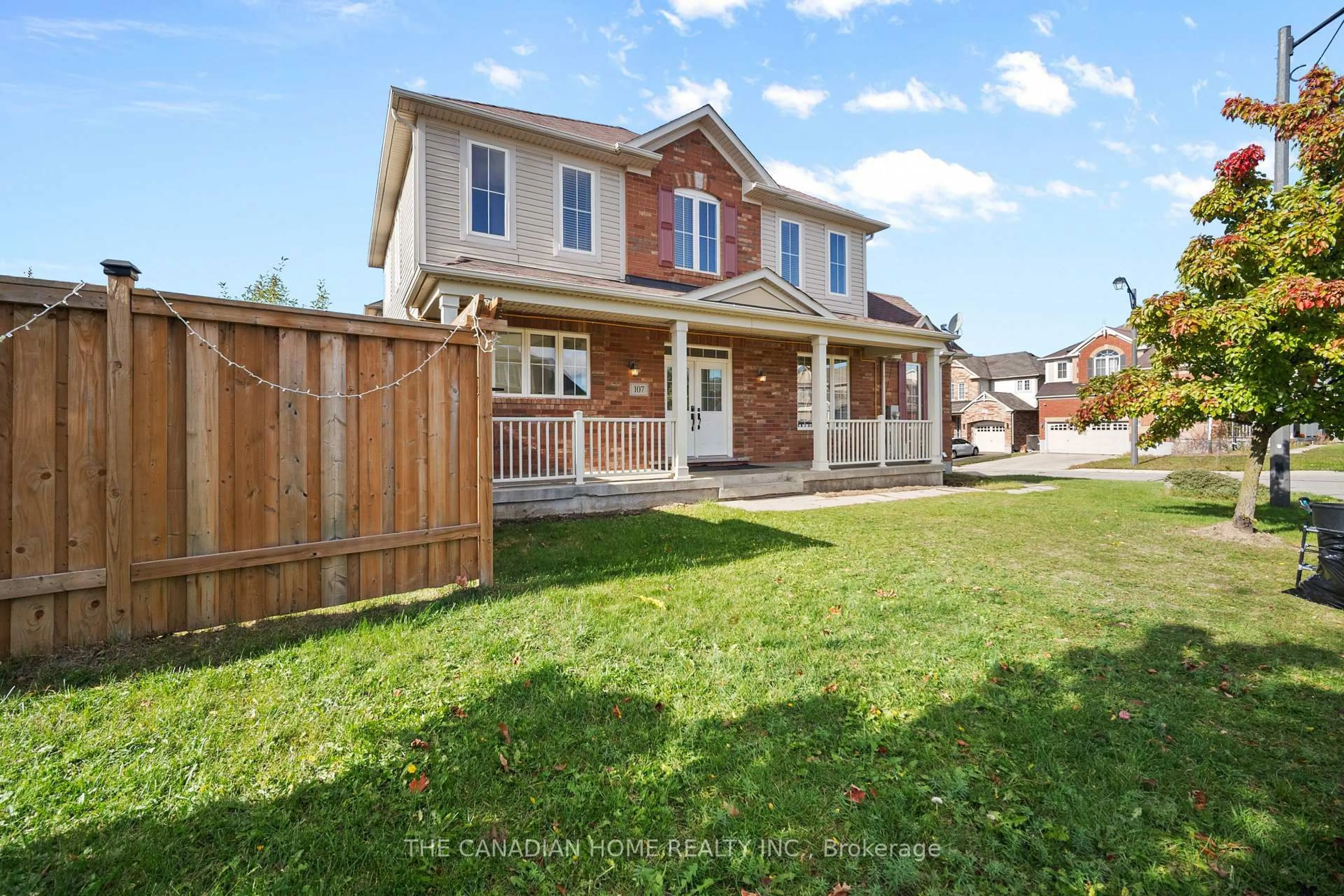 A pic from outside/outdoor area/front of a property/back of a property/a pic from drone, street for 107 Callaway Dr Dr, Cambridge Ontario N3C 0B2