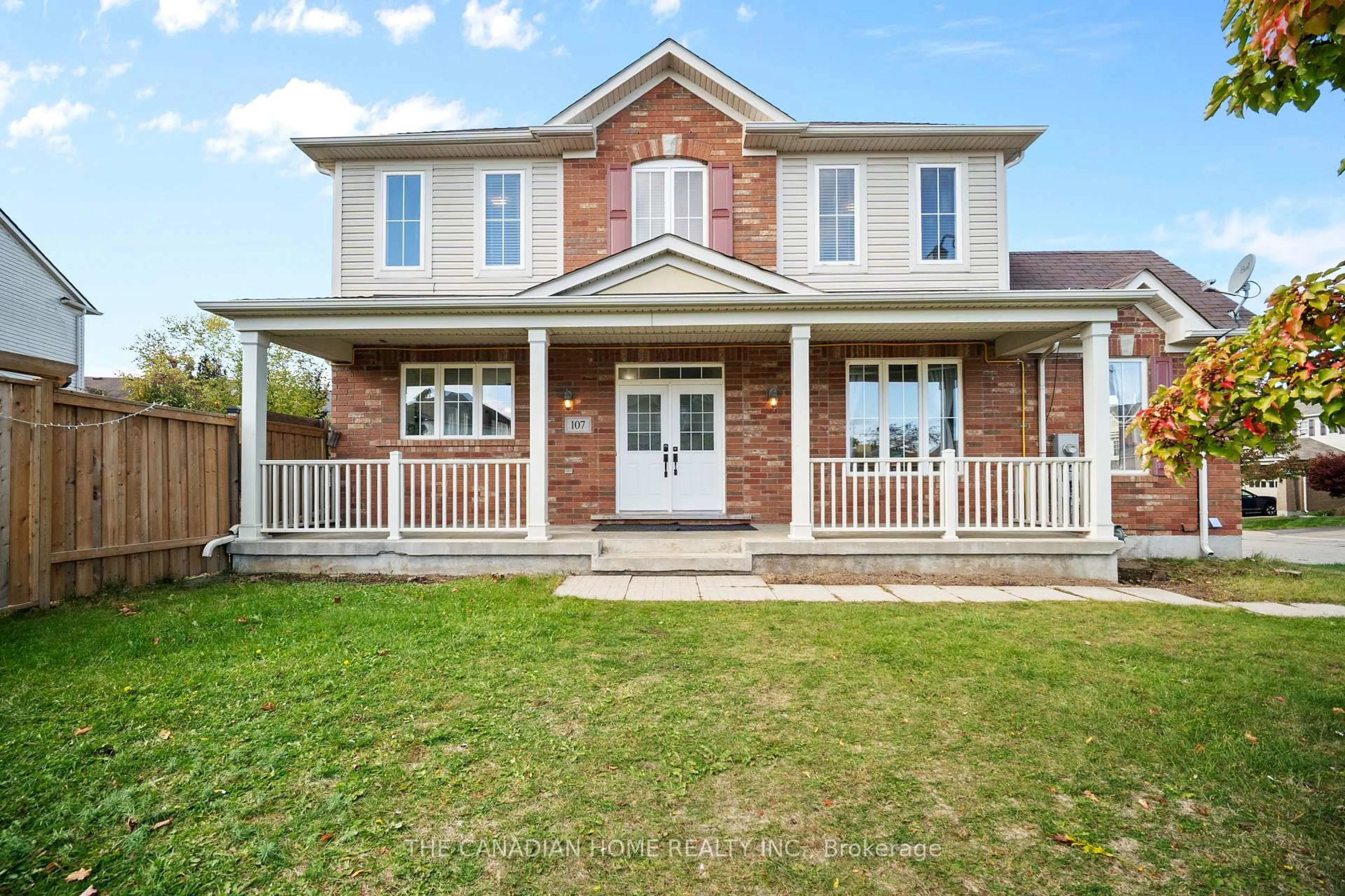 Home with brick exterior material, street for 107 Callaway Dr Dr, Cambridge Ontario N3C 0B2