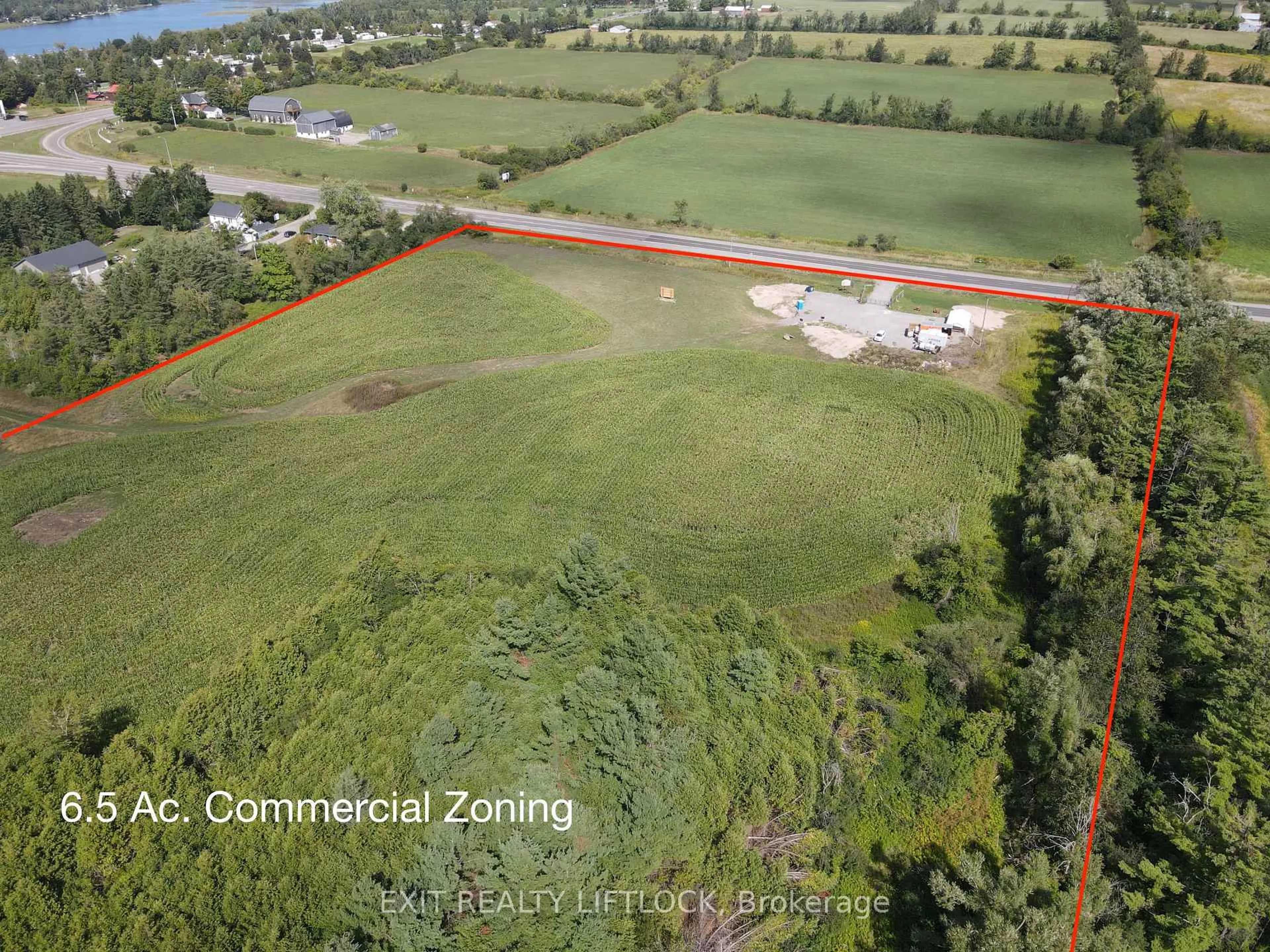 A pic from outside/outdoor area/front of a property/back of a property/a pic from drone, water/lake/river/ocean view for 4922 Highway 7, Kawartha Lakes Ontario K0L 2W0