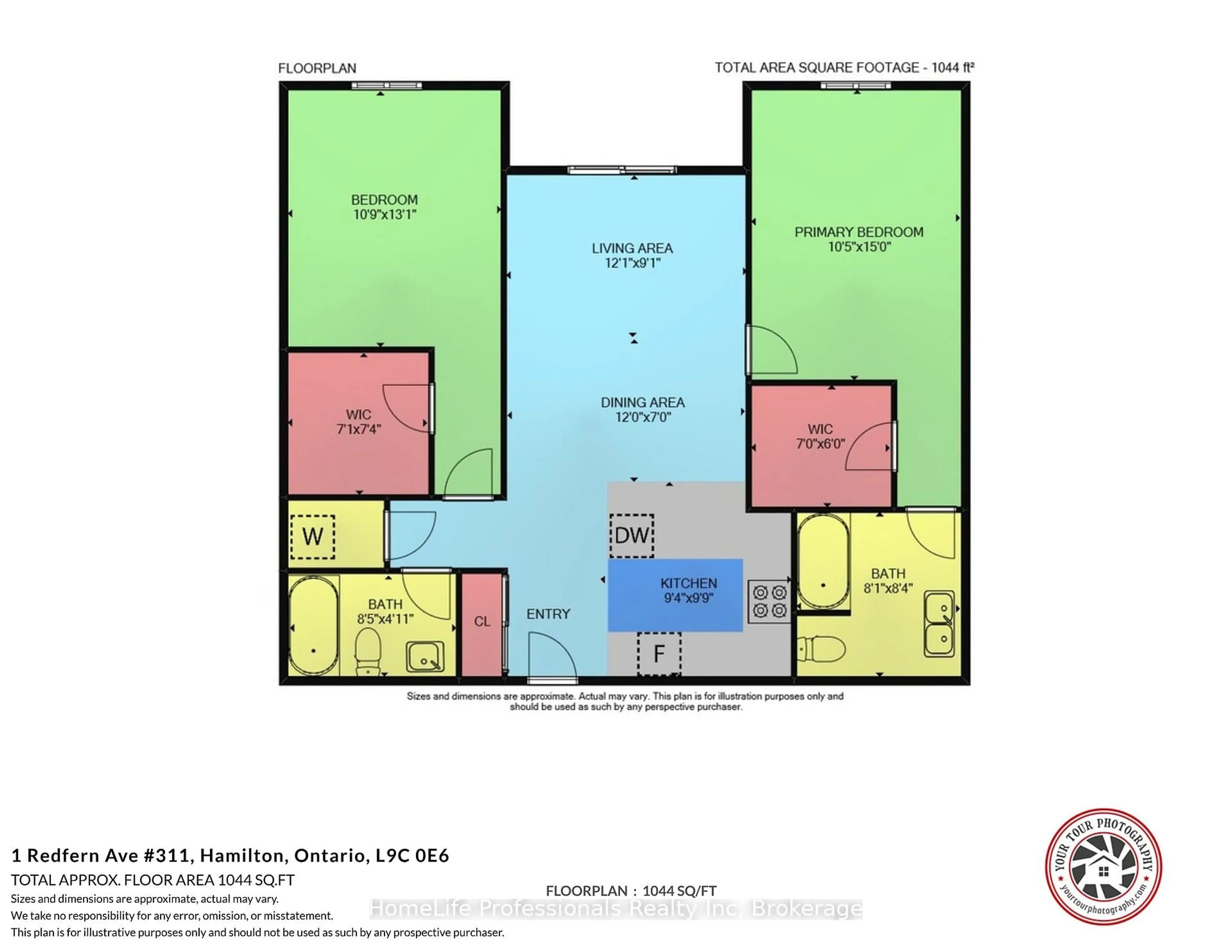 Floor plan for 1 Redfern Ave #311, Hamilton Ontario L9C 0E6