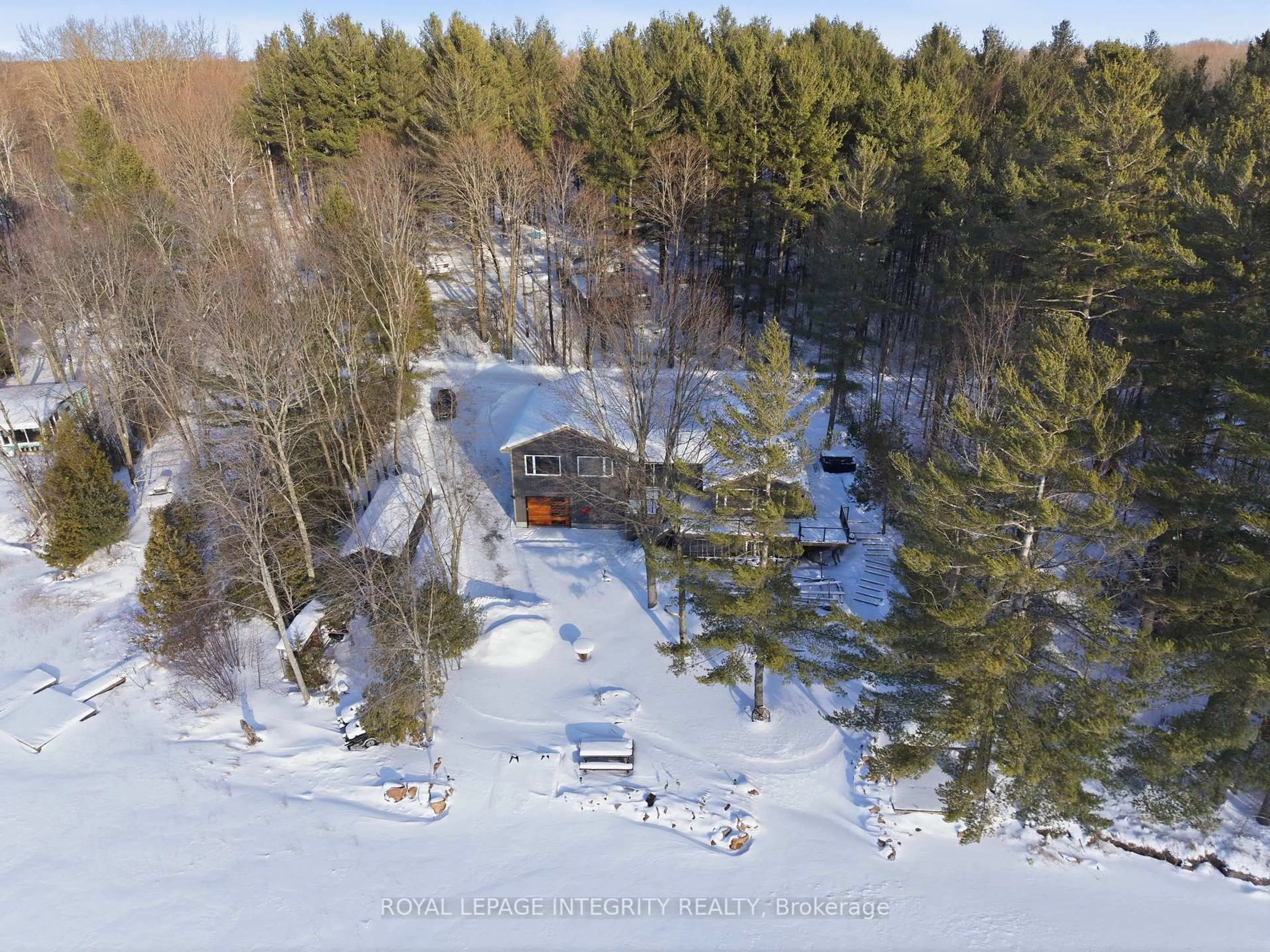 A pic from outside/outdoor area/front of a property/back of a property/a pic from drone, forest/trees view for 29 O4 Rd, Rideau Lakes Ontario K0G 1L0