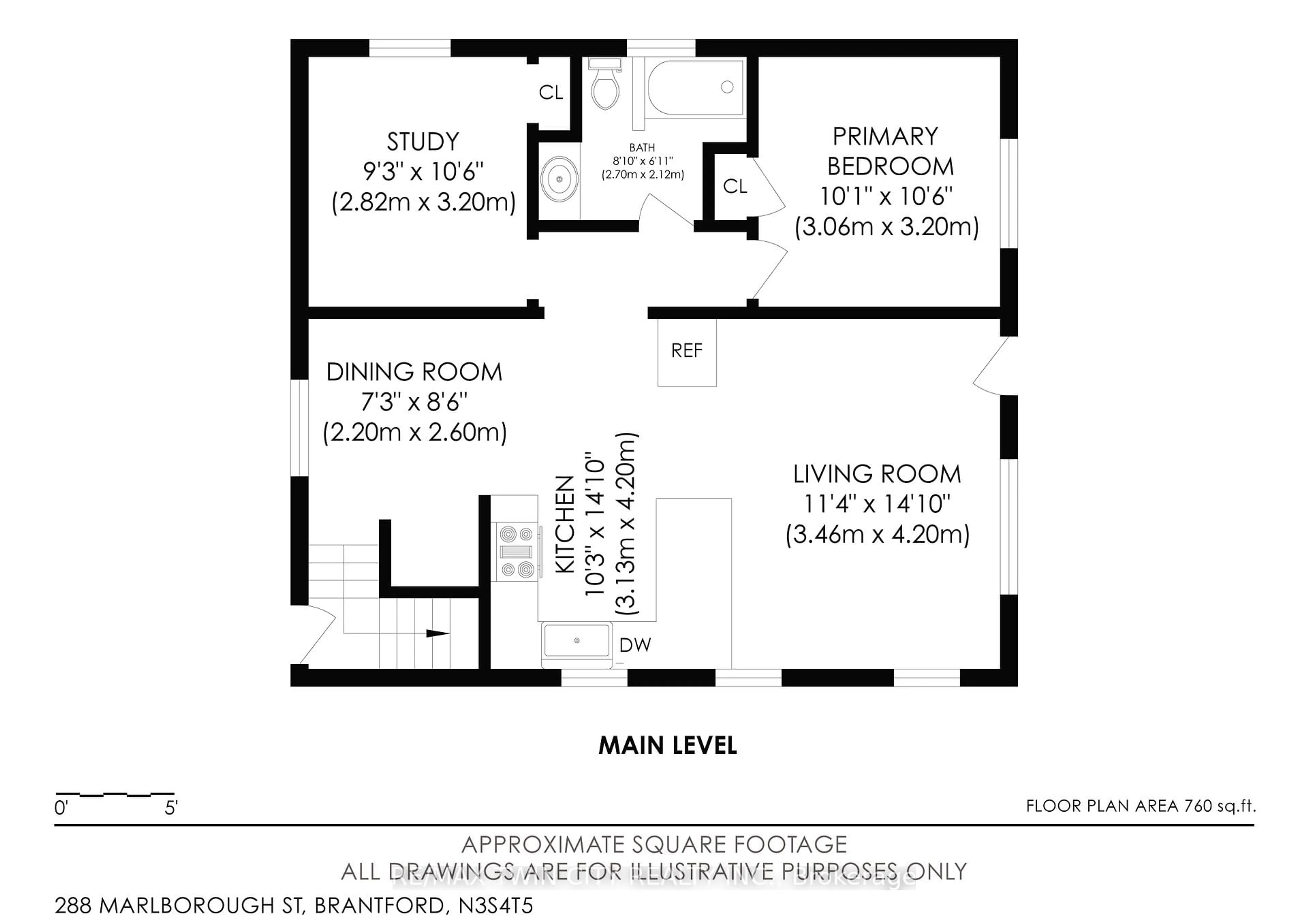 Floor plan for 288 Marlborough St, Brantford Ontario N3S 4T5