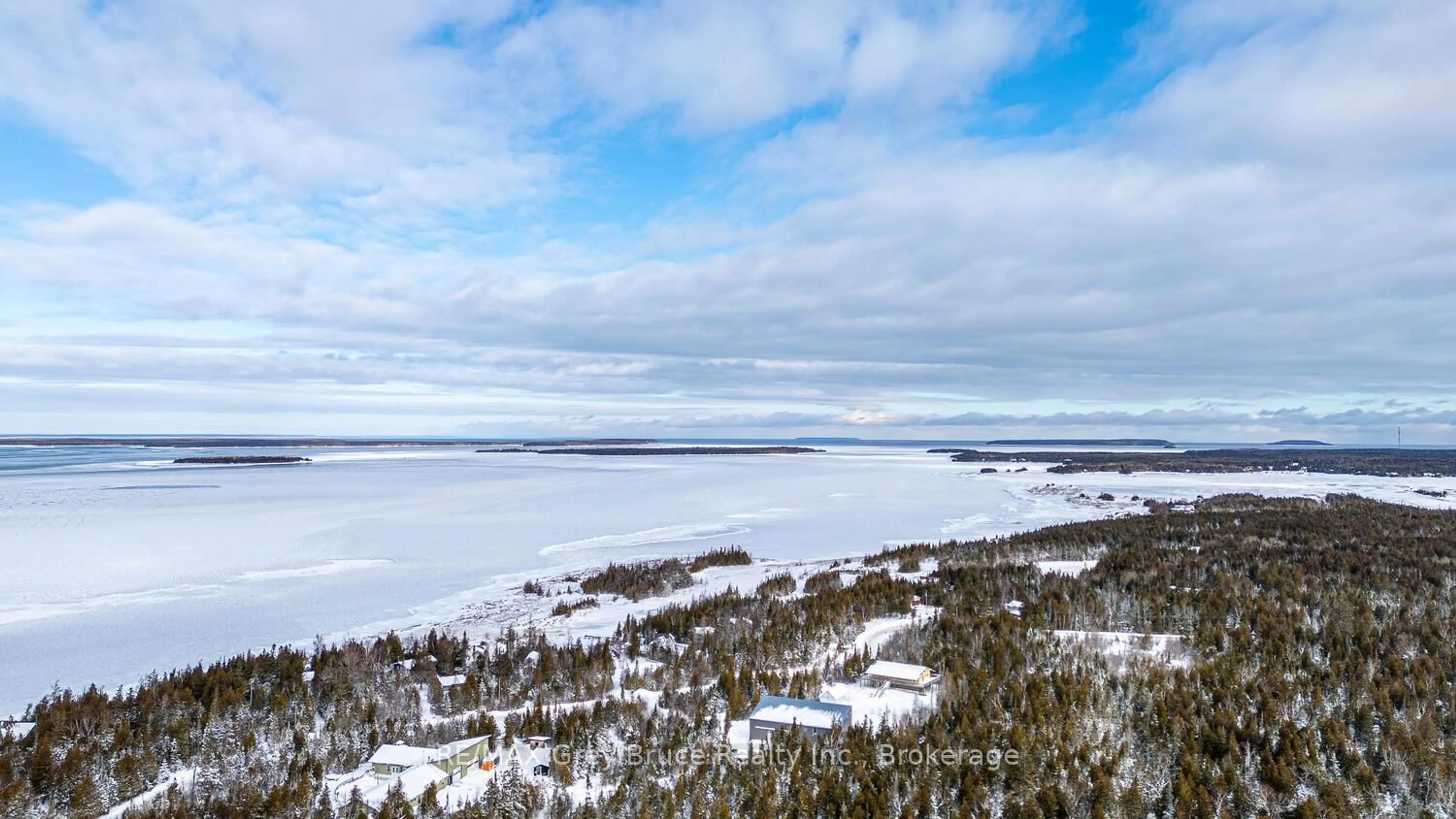 A pic from outside/outdoor area/front of a property/back of a property/a pic from drone, water/lake/river/ocean view for 13 & 17 Zorra Dr, Northern Bruce Peninsula Ontario N0H 2R0