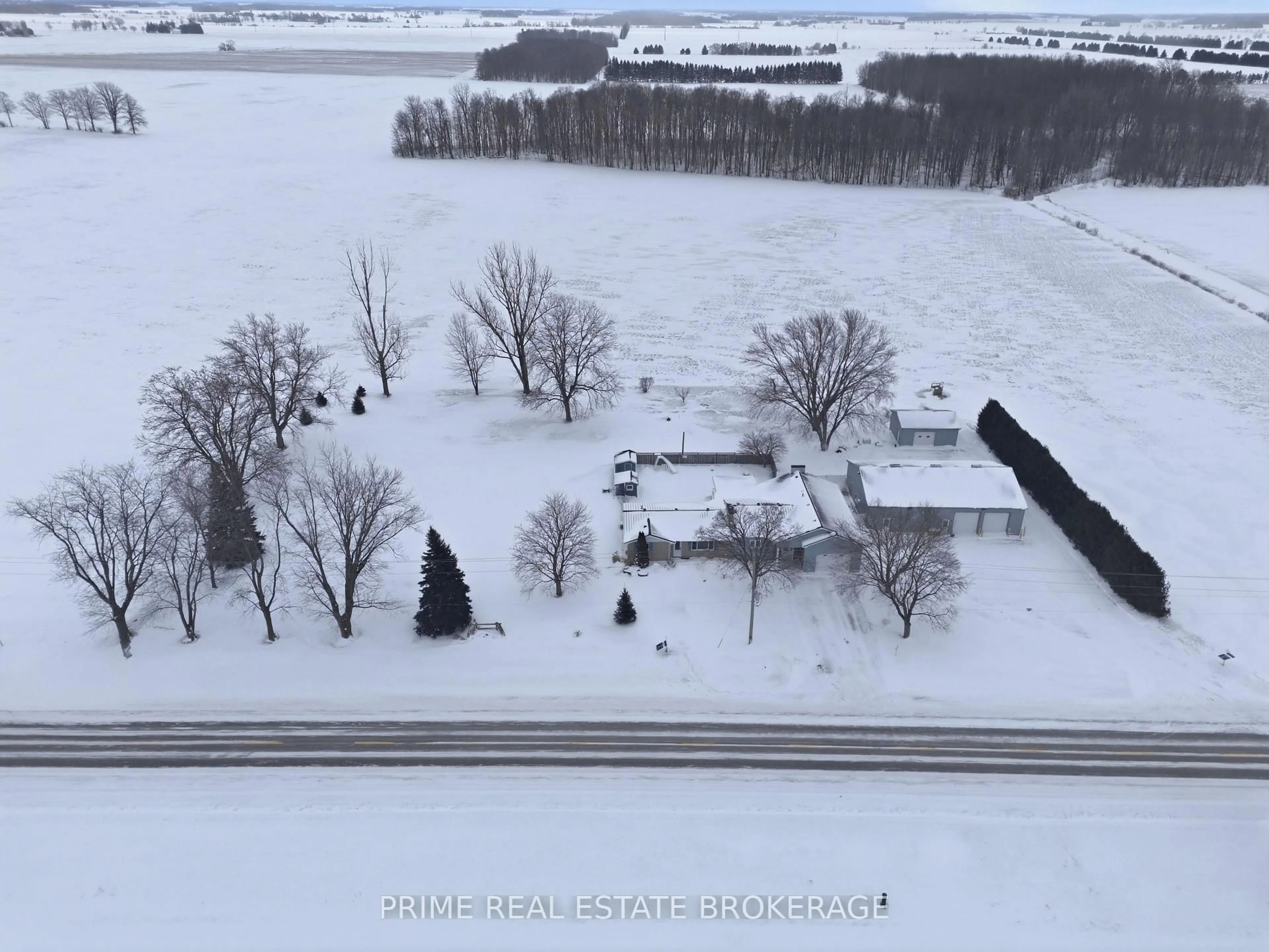 A pic from outside/outdoor area/front of a property/back of a property/a pic from drone, street for 40987 Kirkton Rd, South Huron Ontario N0M 1S5