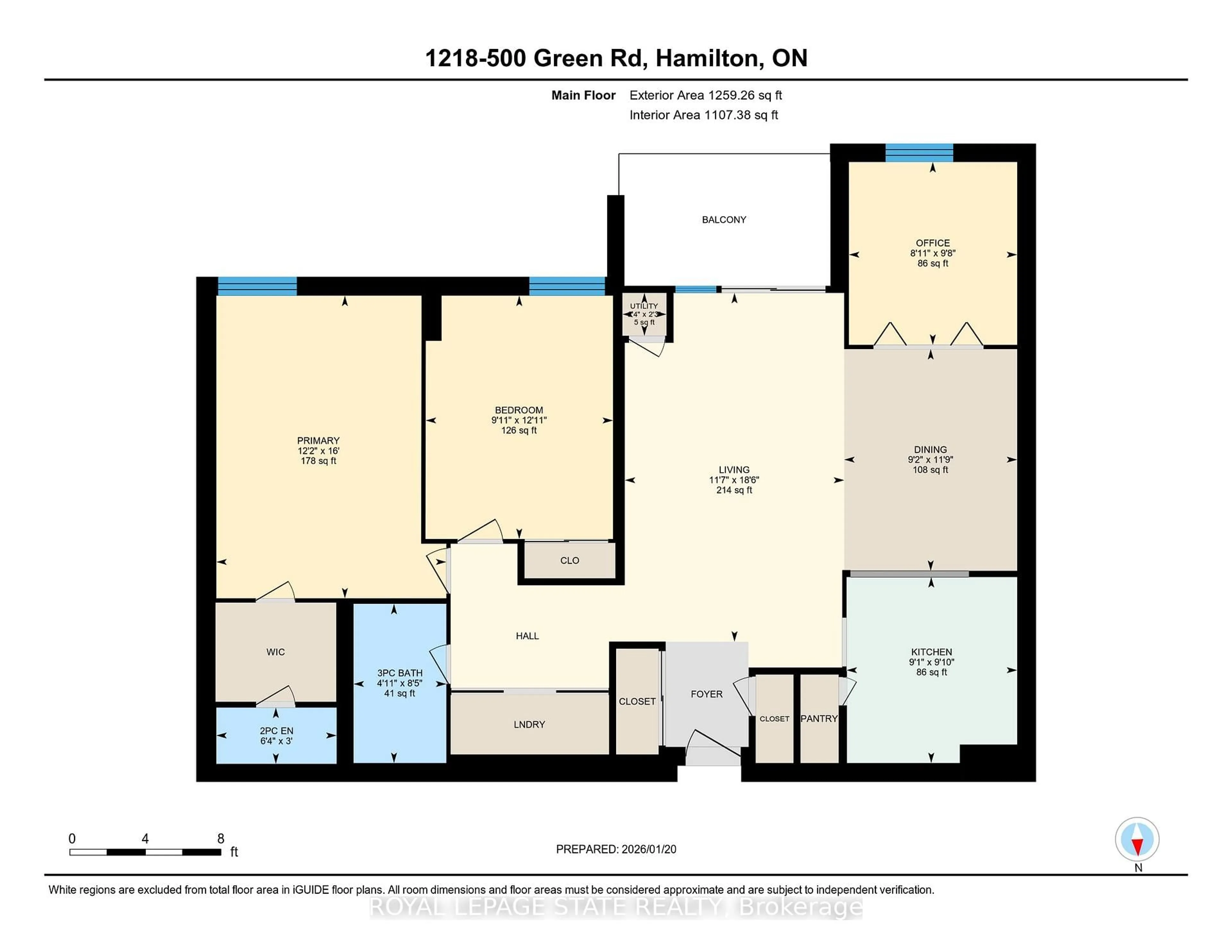 Floor plan for 500 Green Rd #1218, Hamilton Ontario L8E 3M6