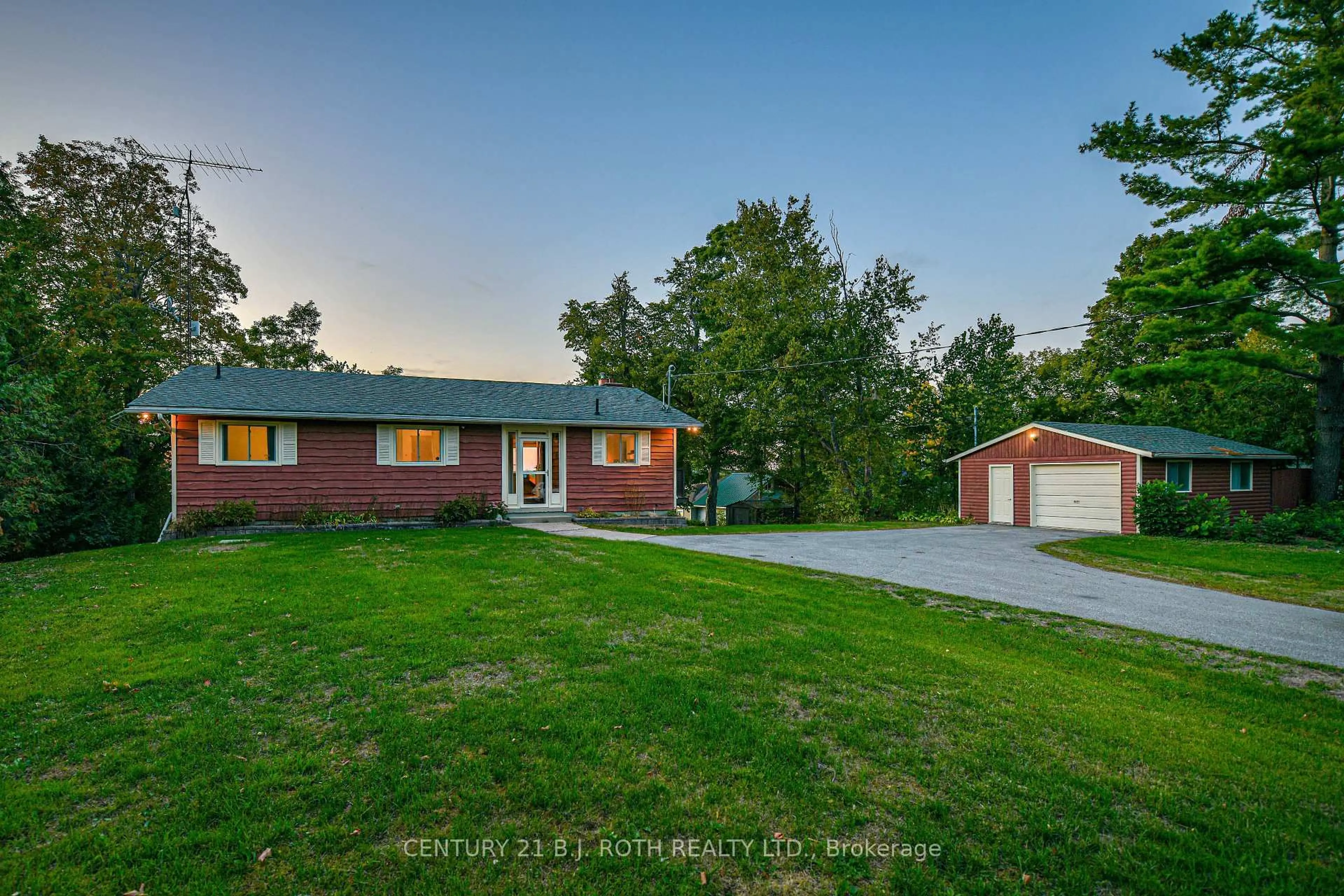 A pic from outside/outdoor area/front of a property/back of a property/a pic from drone, street for 71 Campbell Beach Rd, Kawartha Lakes Ontario L0K 1B0