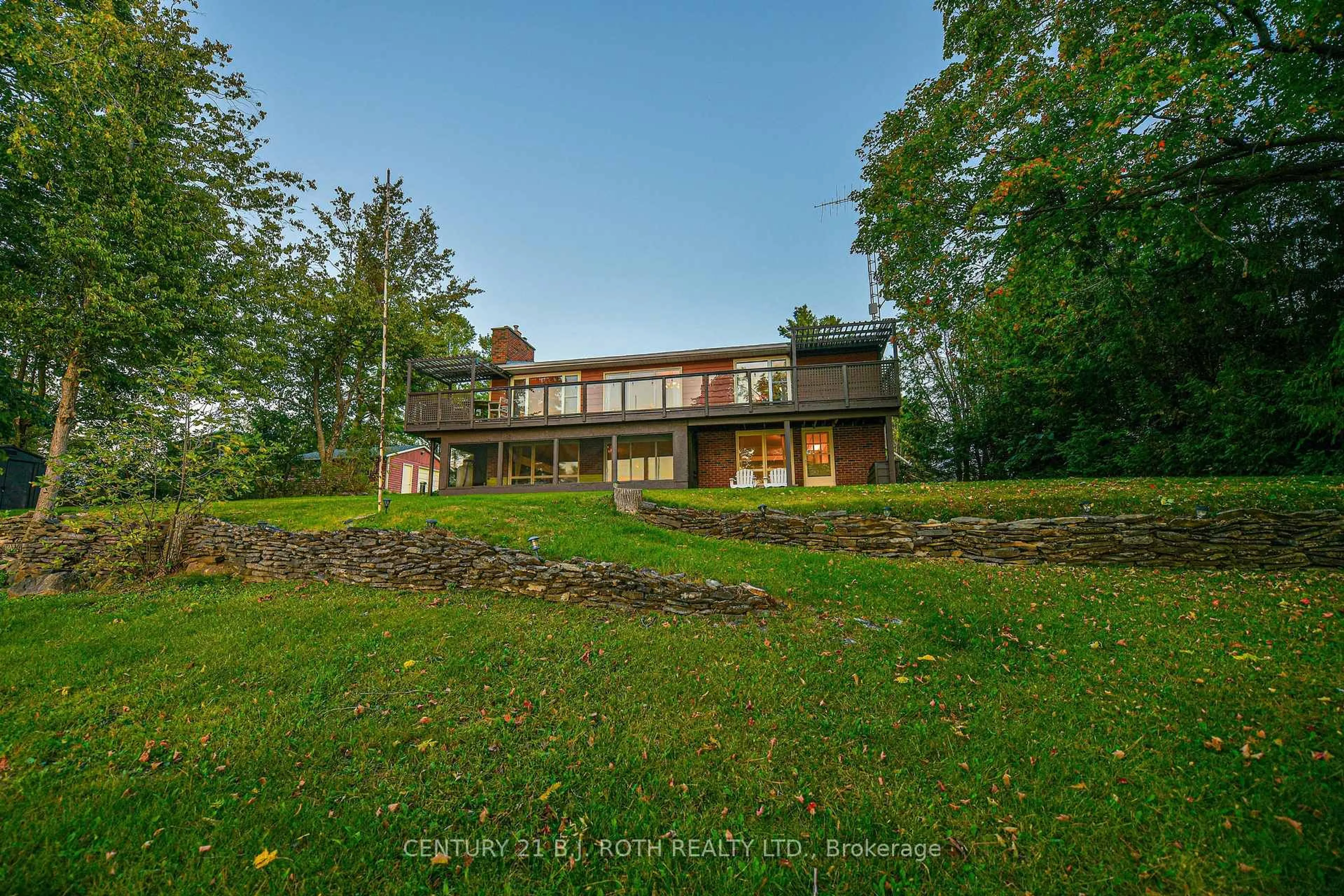 A pic from outside/outdoor area/front of a property/back of a property/a pic from drone, water/lake/river/ocean view for 71 Campbell Beach Rd, Kawartha Lakes Ontario L0K 1B0