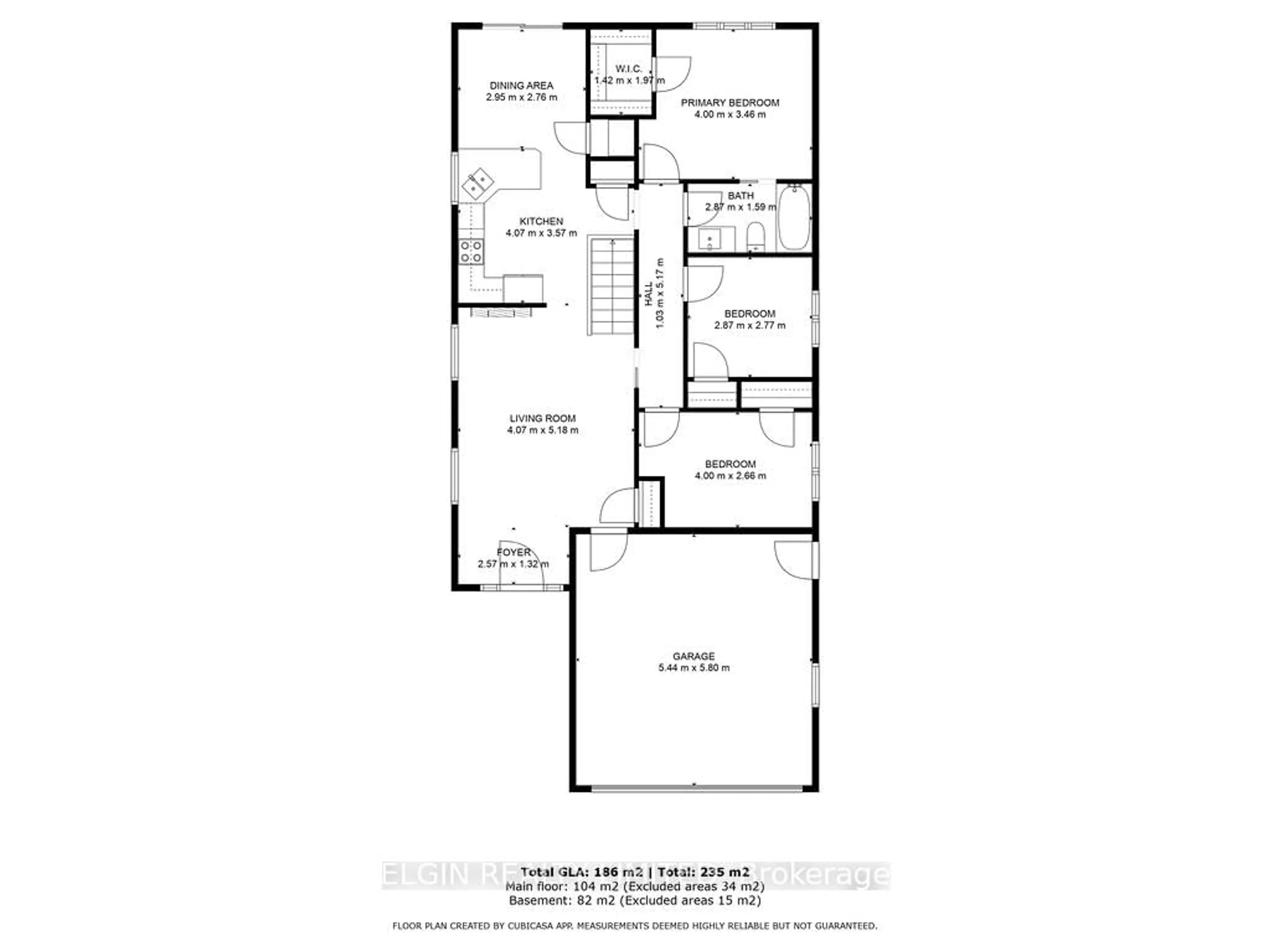 Floor plan for 599 Wellington St, St. Thomas Ontario N5R 6G4