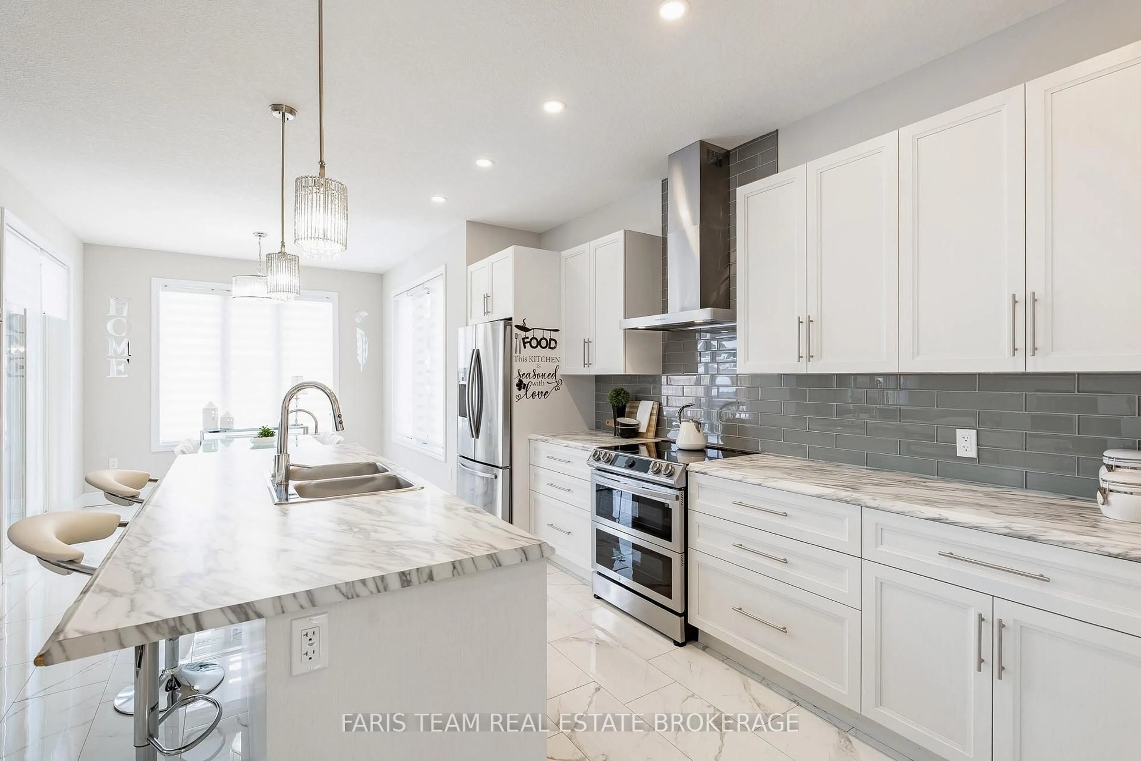 Contemporary kitchen, ceramic/tile floor for 13 Tindall Cres, East Luther Grand Valley Ontario L9W 7R9