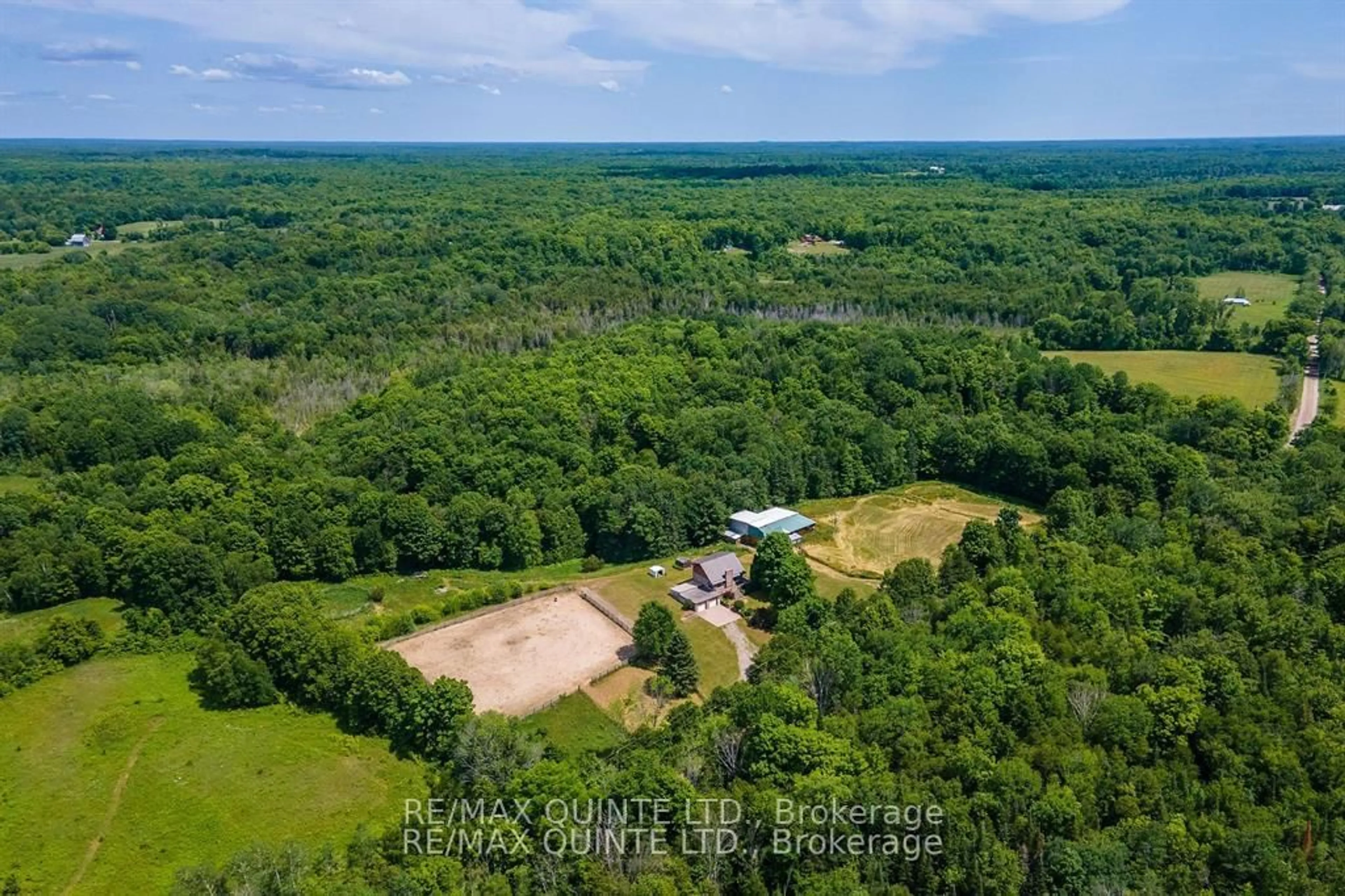 A pic from outside/outdoor area/front of a property/back of a property/a pic from drone, forest/trees view for 252 Maines Rd, Thomasburg Ontario K0K 3H0