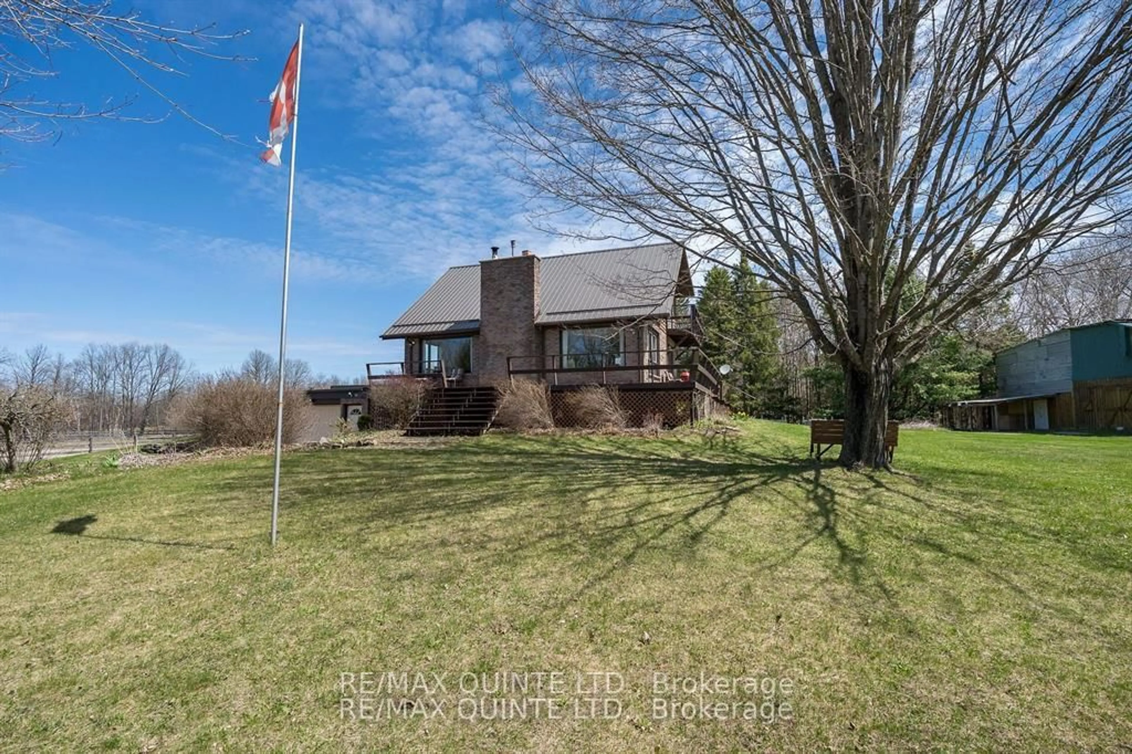 A pic from outside/outdoor area/front of a property/back of a property/a pic from drone, water/lake/river/ocean view for 252 Maines Rd, Thomasburg Ontario K0K 3H0