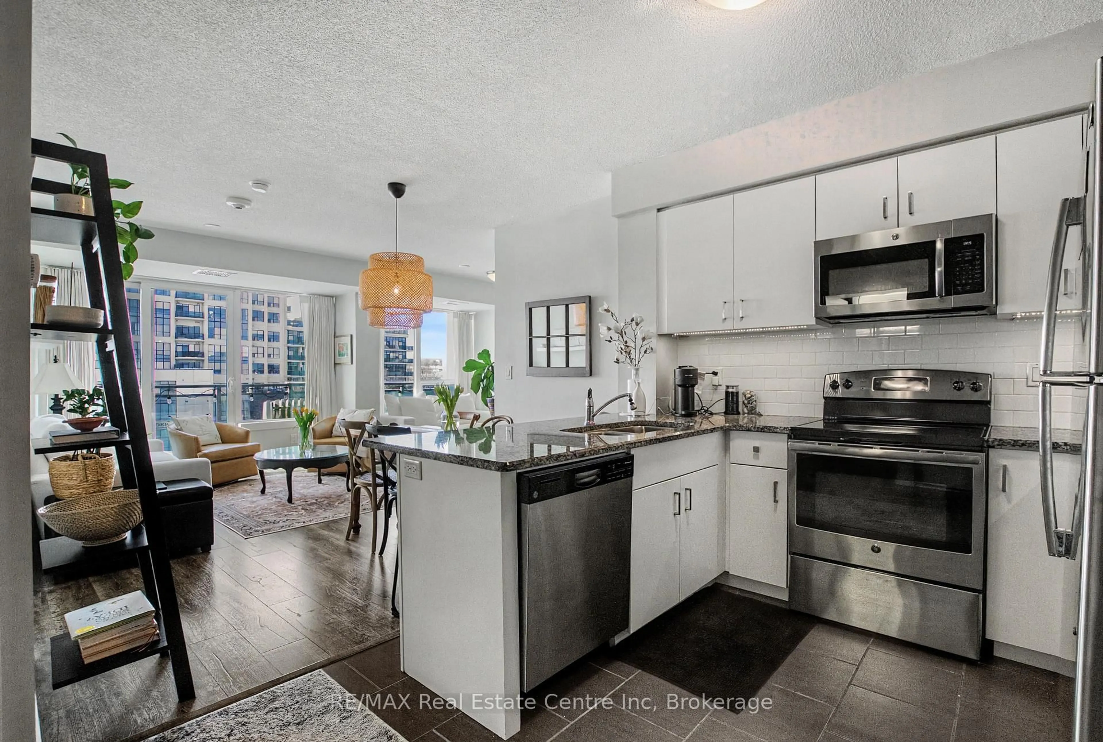 Open concept kitchen, ceramic/tile floor for 53 Arthur St #505, Guelph Ontario N1E 0P5