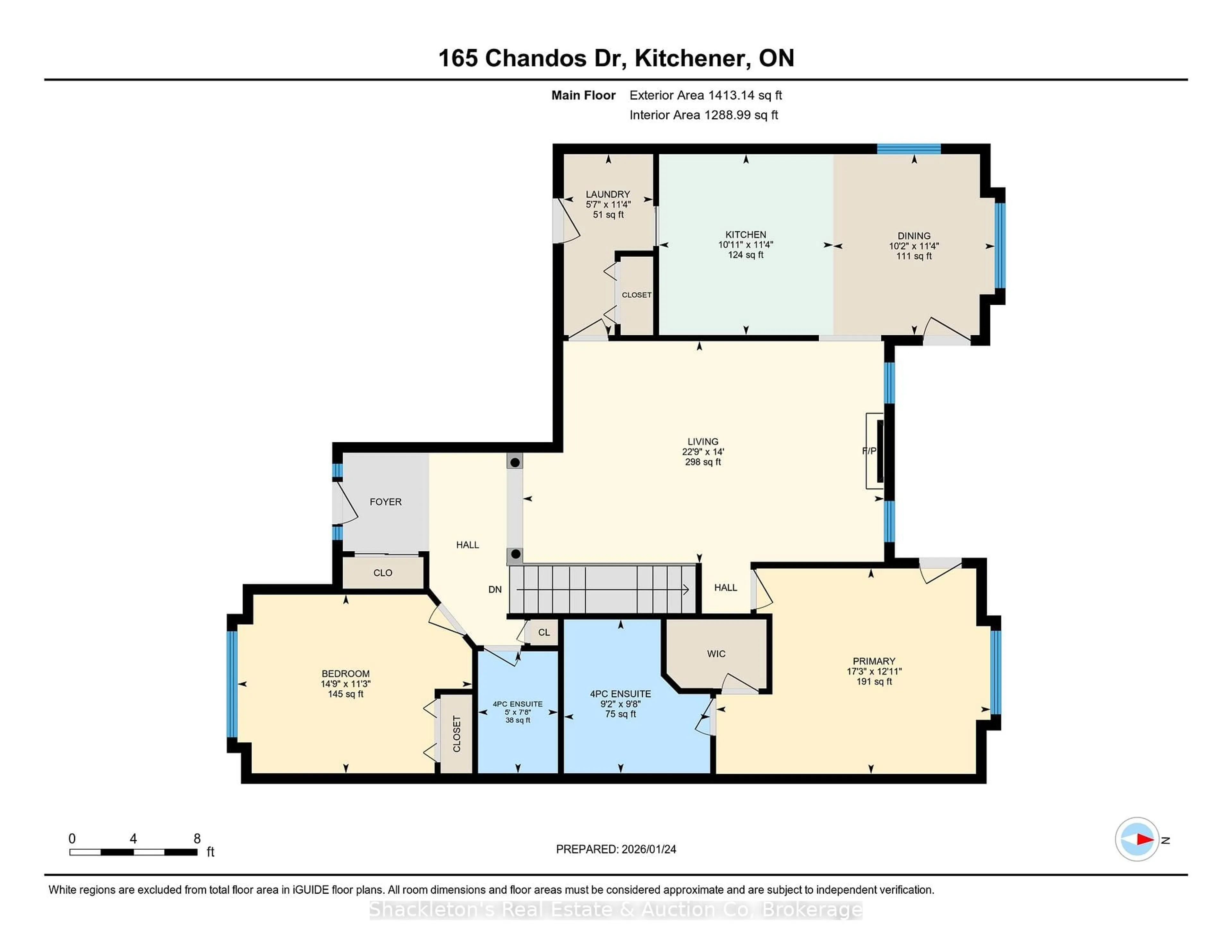 Floor plan for 165 CHANDOS Dr #4, Kitchener Ontario N2A 4H8
