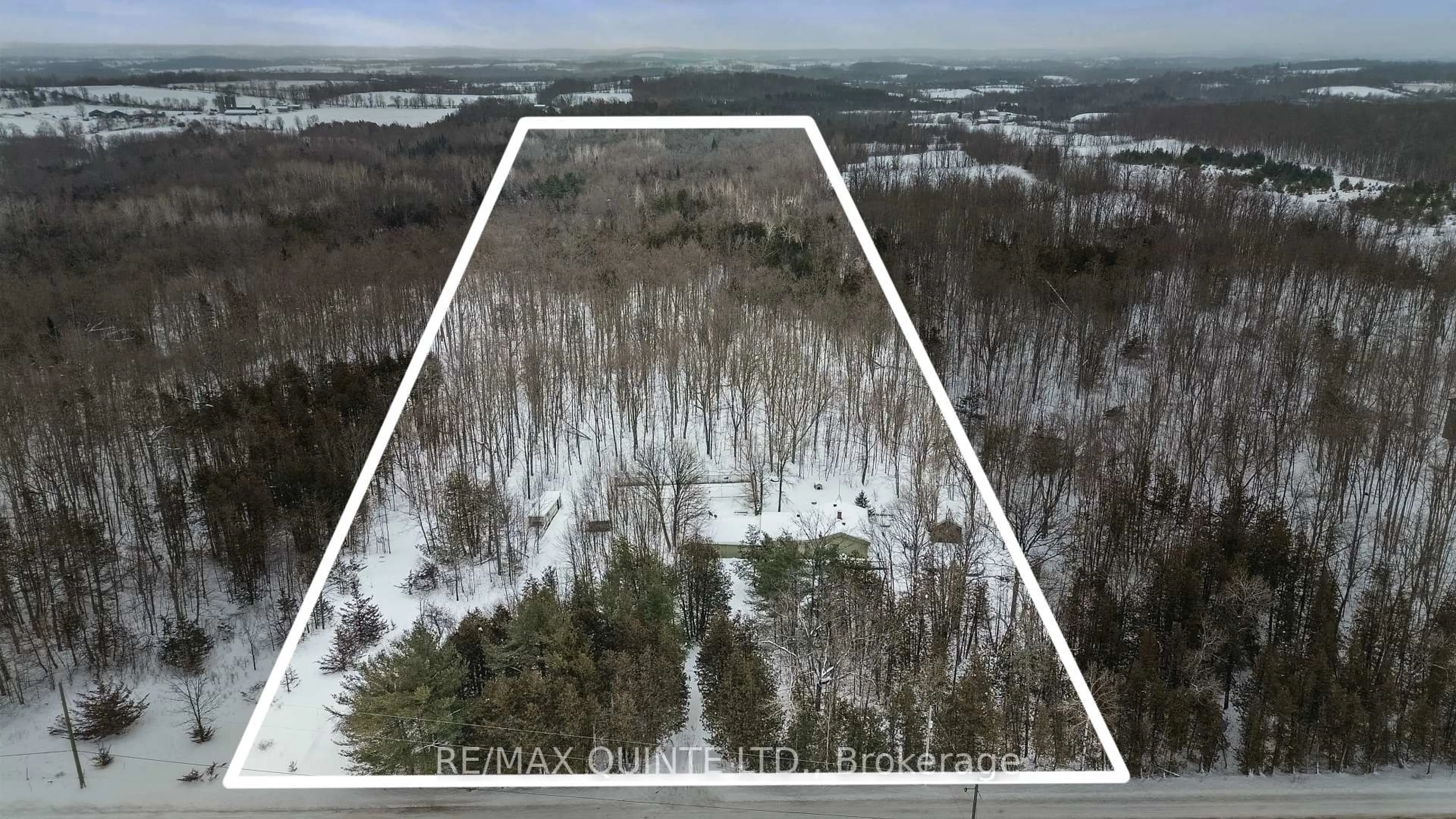 A pic from outside/outdoor area/front of a property/back of a property/a pic from drone, forest/trees view for 597 Harold Rd, Stirling Ontario K0K 3E0