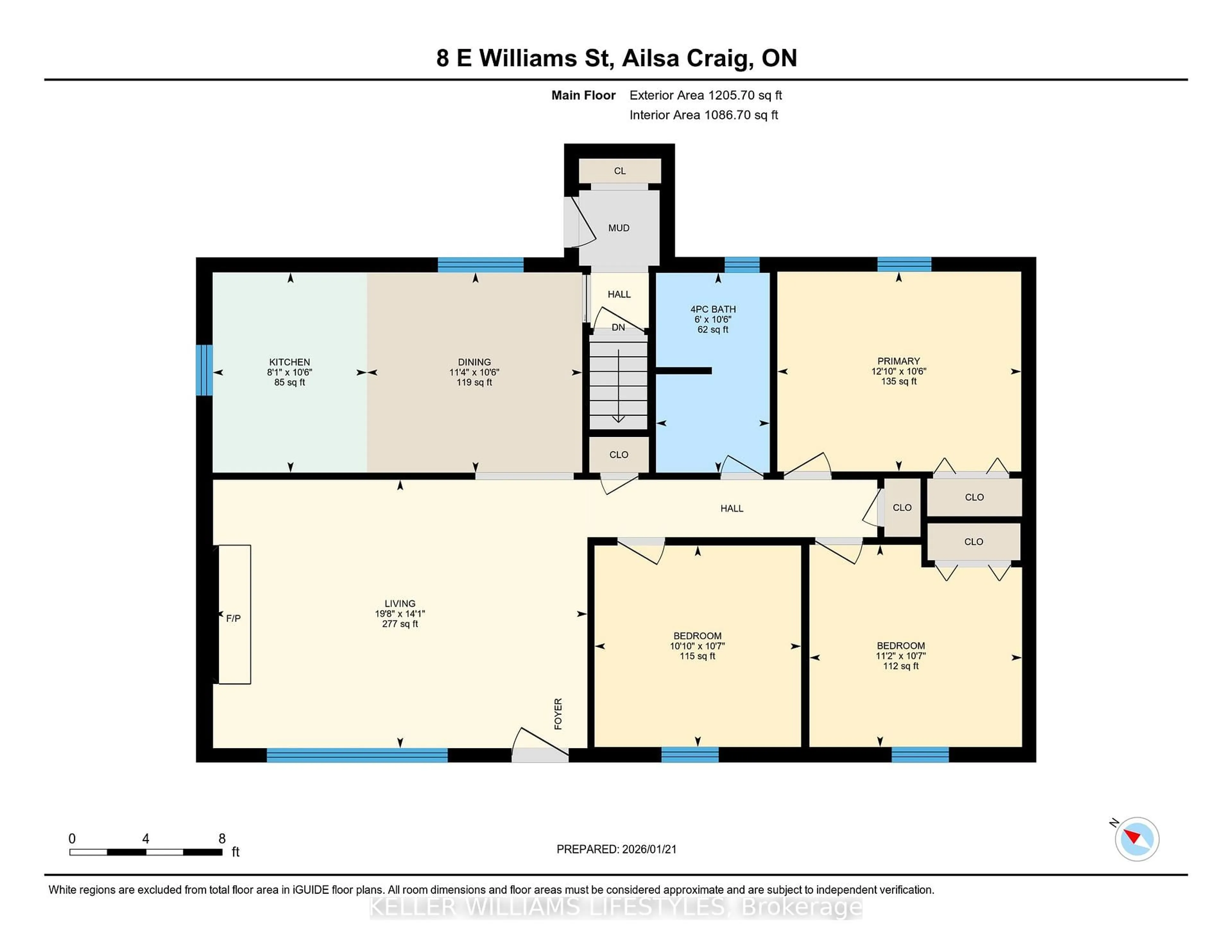Floor plan for 8 East Williams St, North Middlesex Ontario N0M 1A0