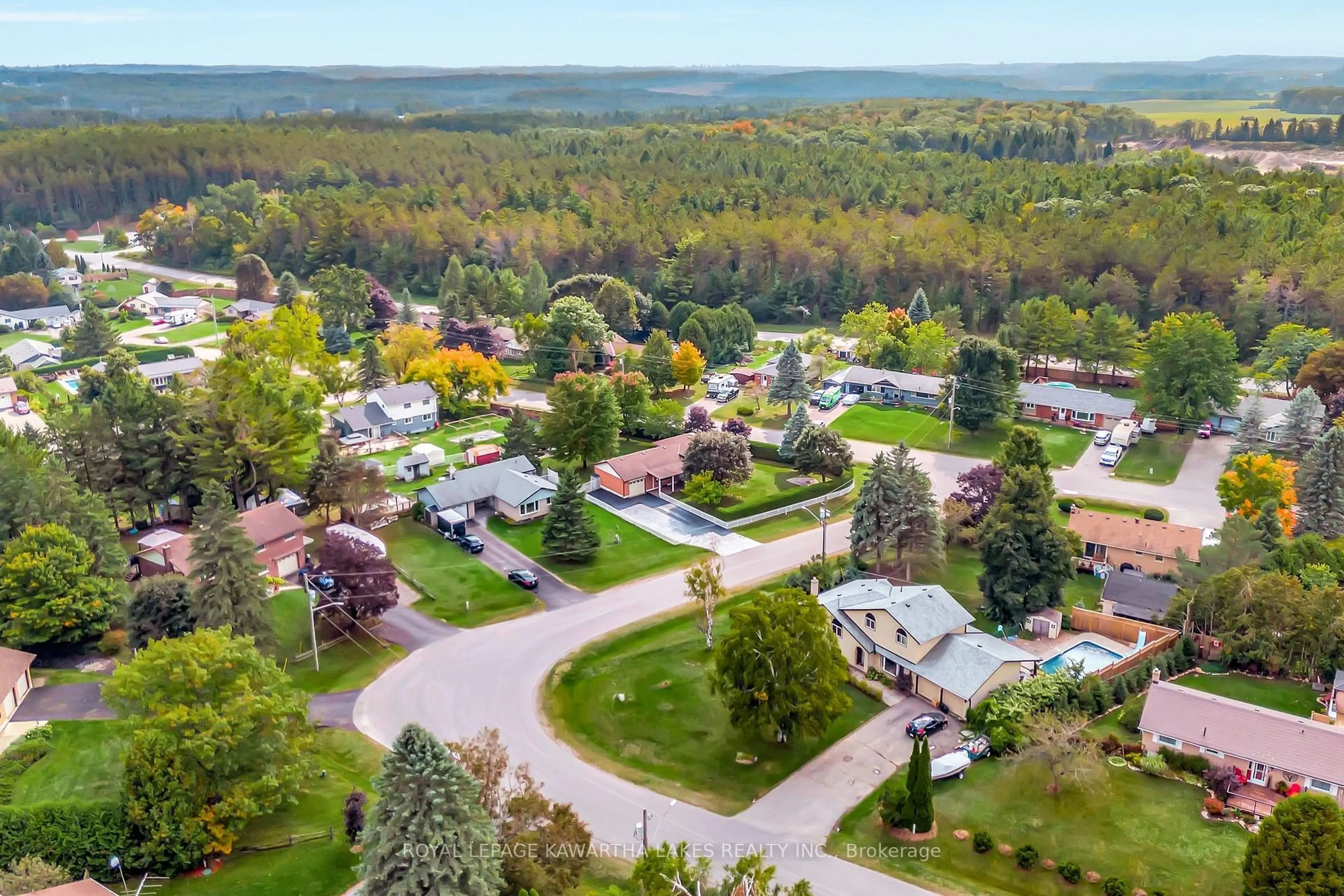 A pic from outside/outdoor area/front of a property/back of a property/a pic from drone, mountain view for 3 Pinewood Cres, Kawartha Lakes Ontario L0A 1K0