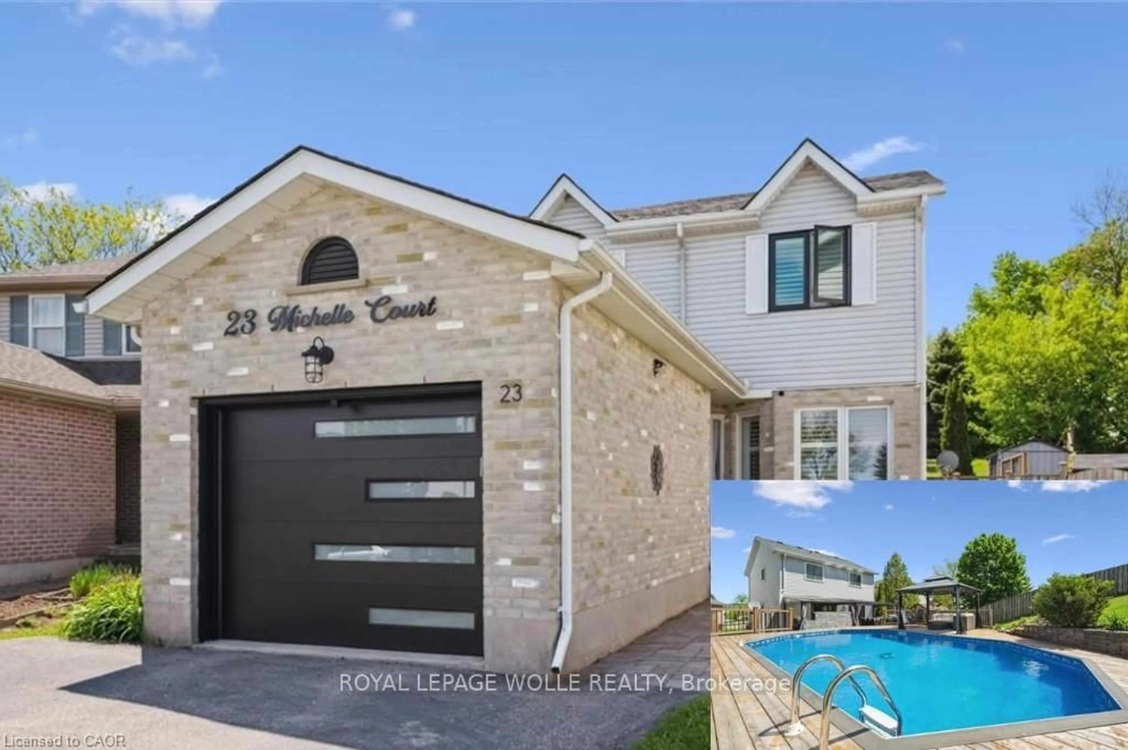 Home with brick exterior material, street for 23 Michelle Crt, Kitchener Ontario N2N 3K8