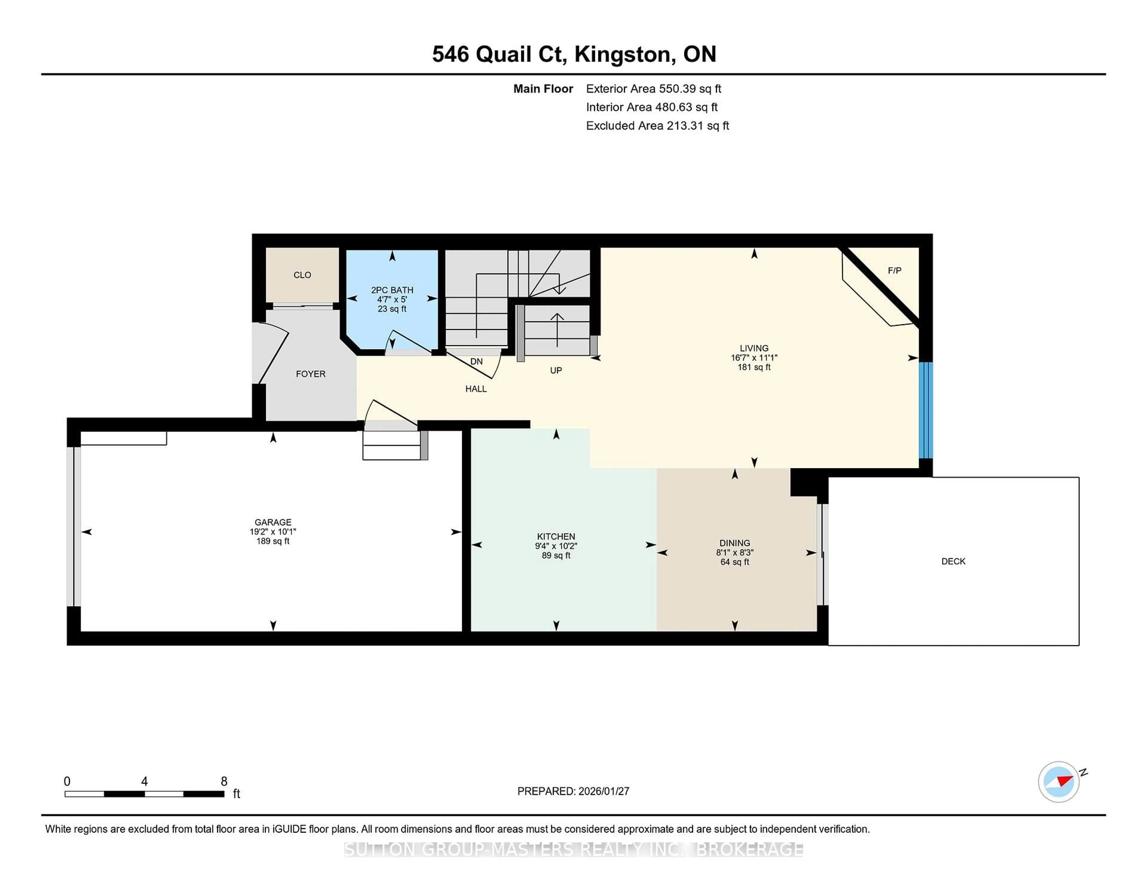 Floor plan for 546 Quail Crt, Kingston Ontario K7M 8Z3