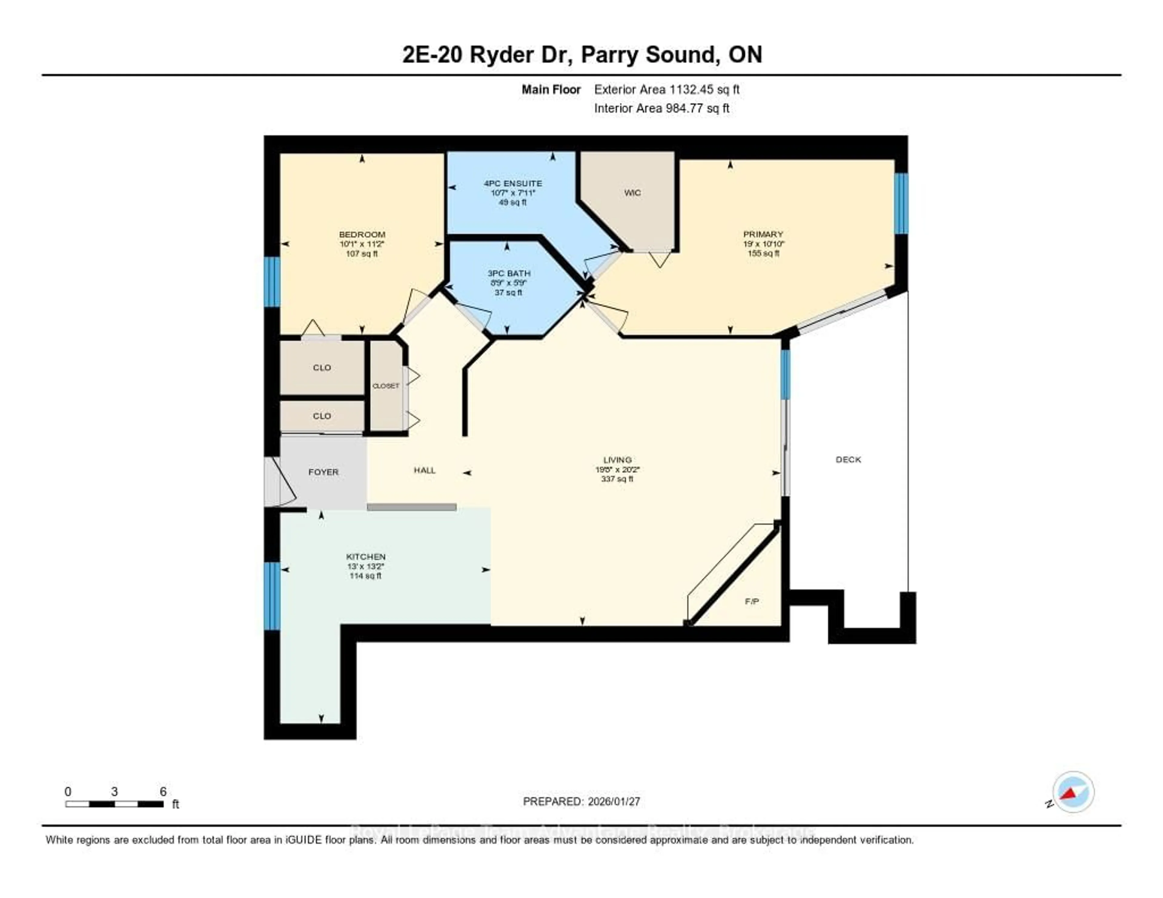 Floor plan for 20 Ryder Dr #2E, McDougall Ontario P2A 2W9
