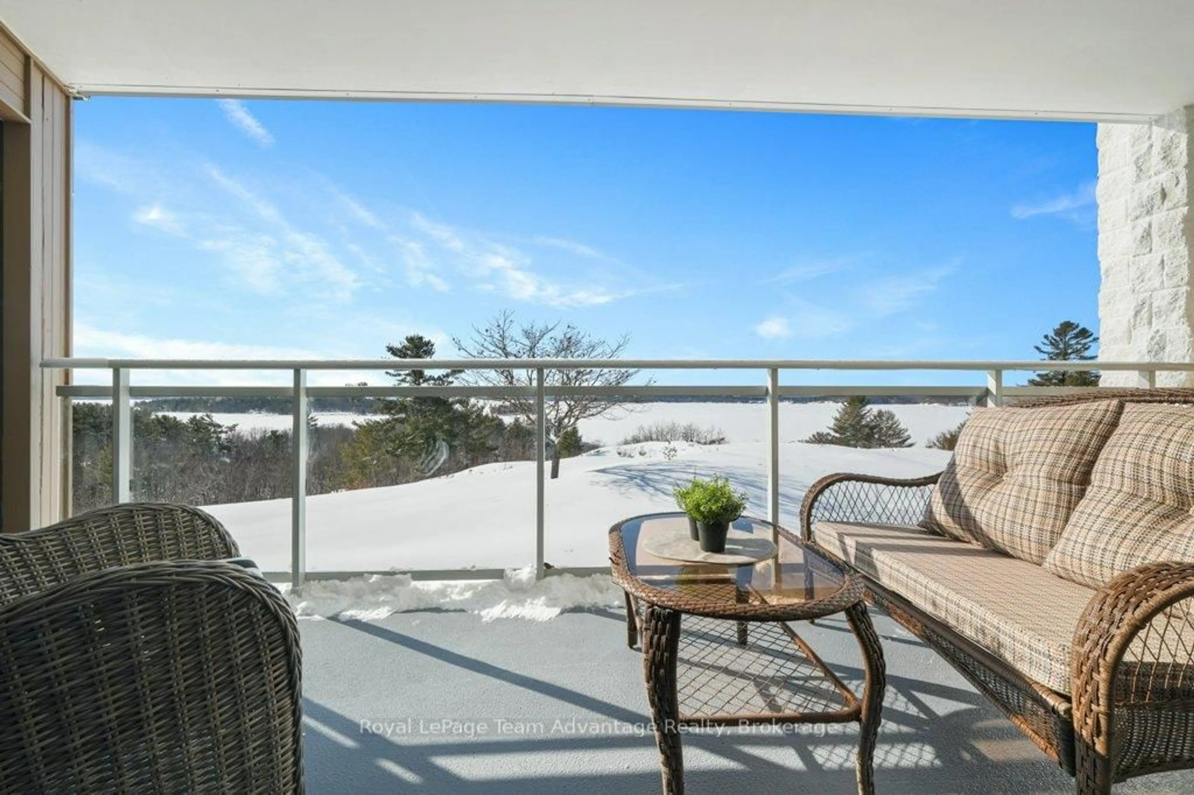 Patio, water/lake/river/ocean view for 20 Ryder Dr #2E, McDougall Ontario P2A 2W9