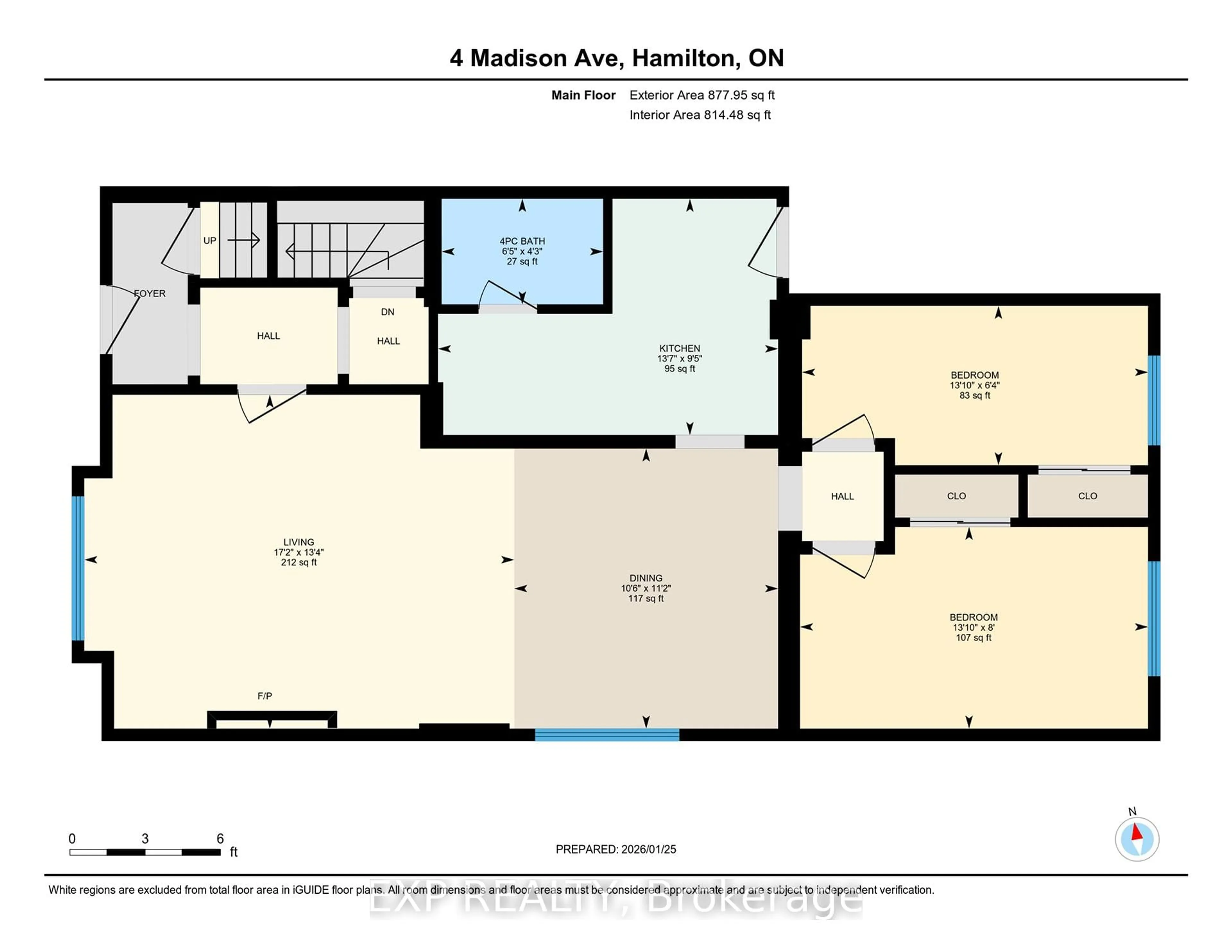 Floor plan for 4 Madison Ave, Hamilton Ontario L8L 5Y3