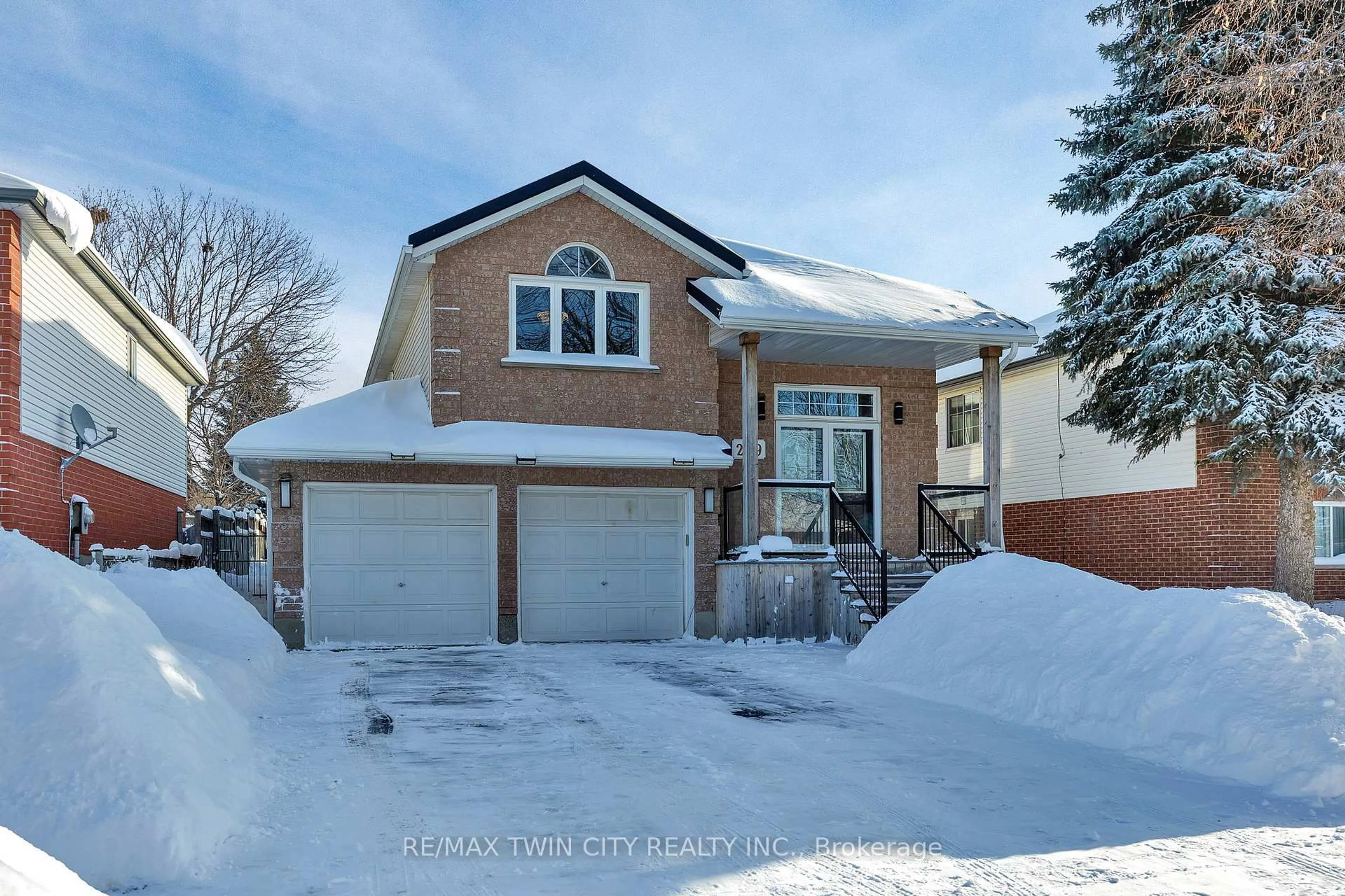 Home with brick exterior material, street for 299 Erinbrook Dr, Kitchener Ontario N2E 3M2