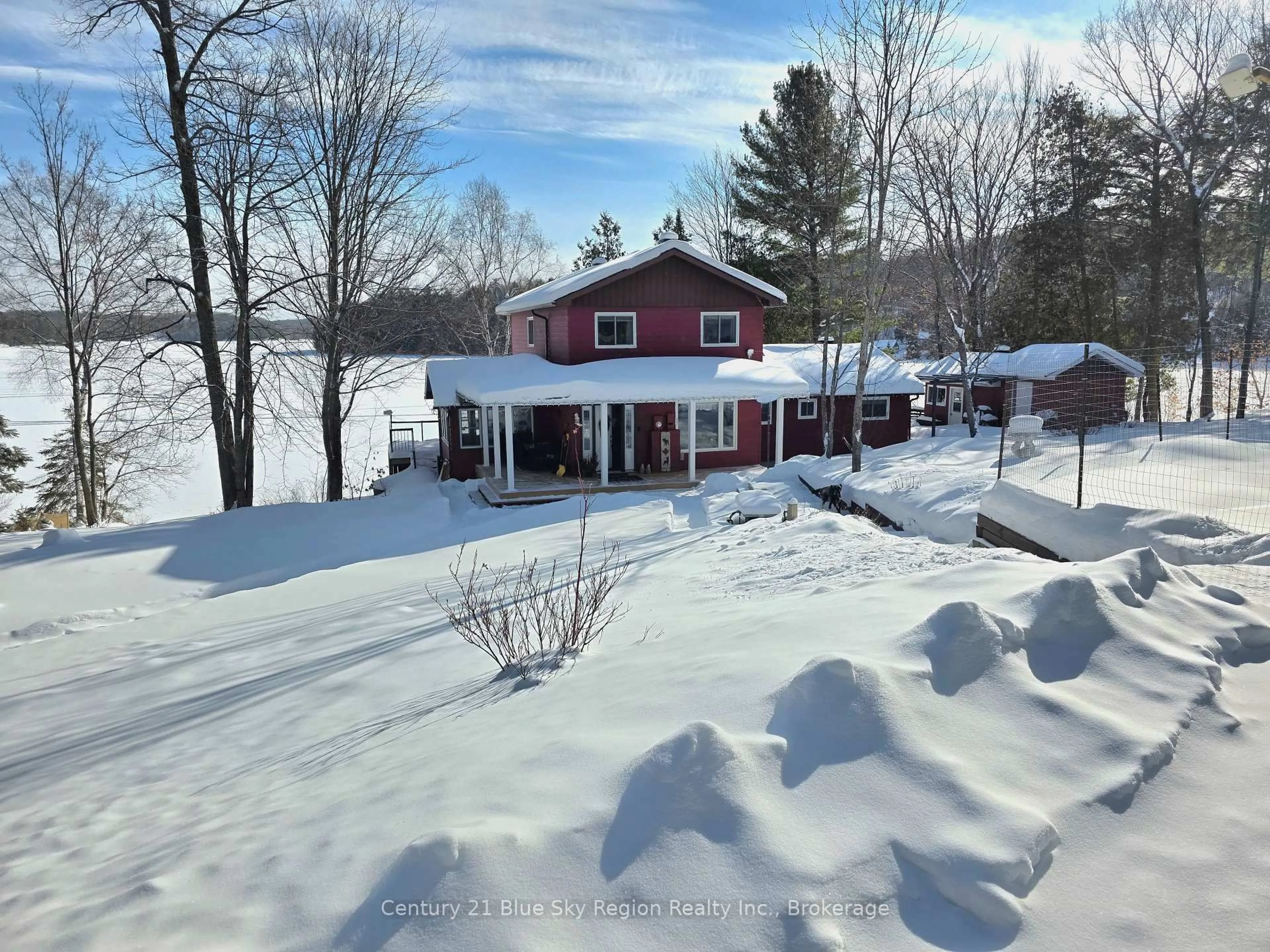 A pic from outside/outdoor area/front of a property/back of a property/a pic from drone, unknown for 17 Sunrise Lane, Powassan Ontario P0H 1Z0