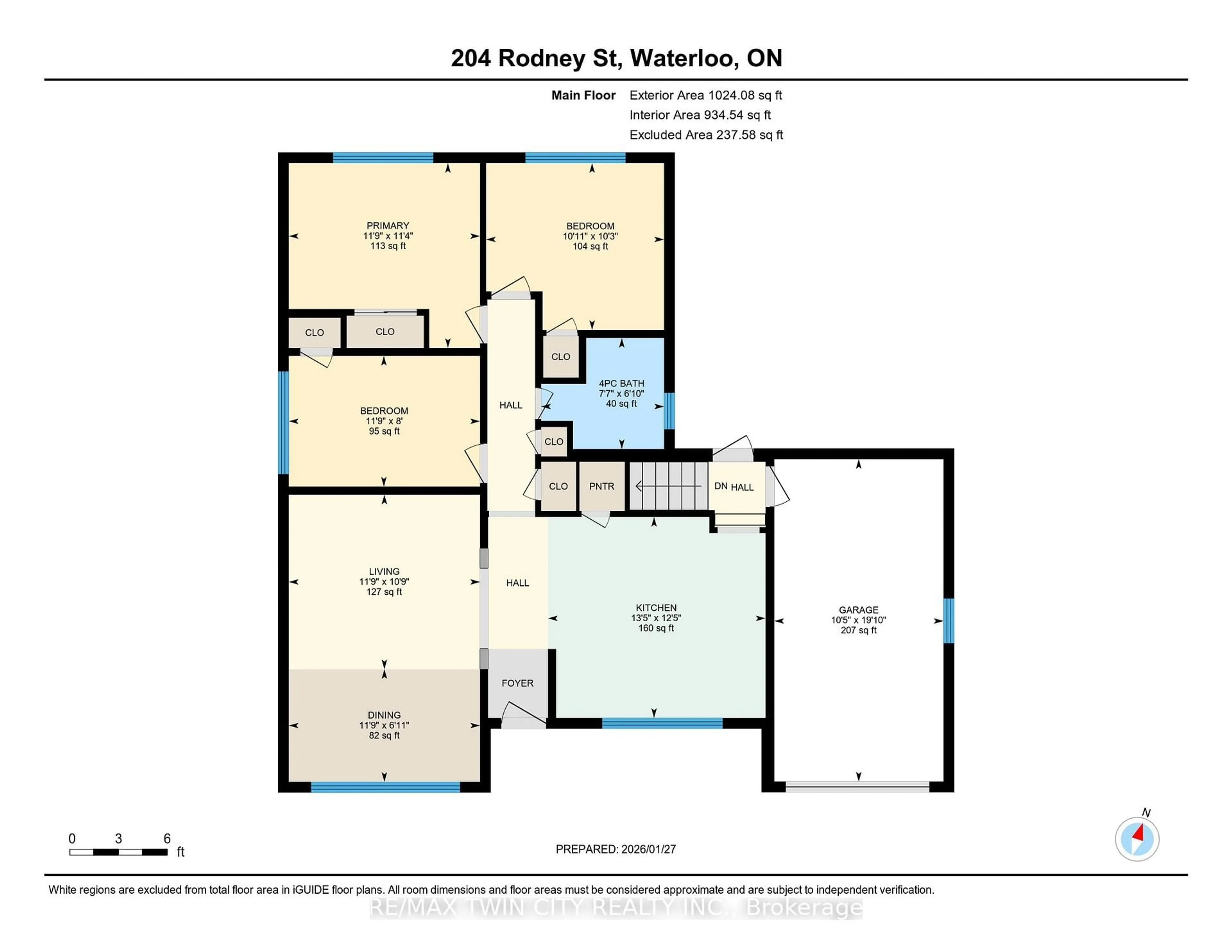 Floor plan for 204 Rodney St, Waterloo Ontario N2J 1G5