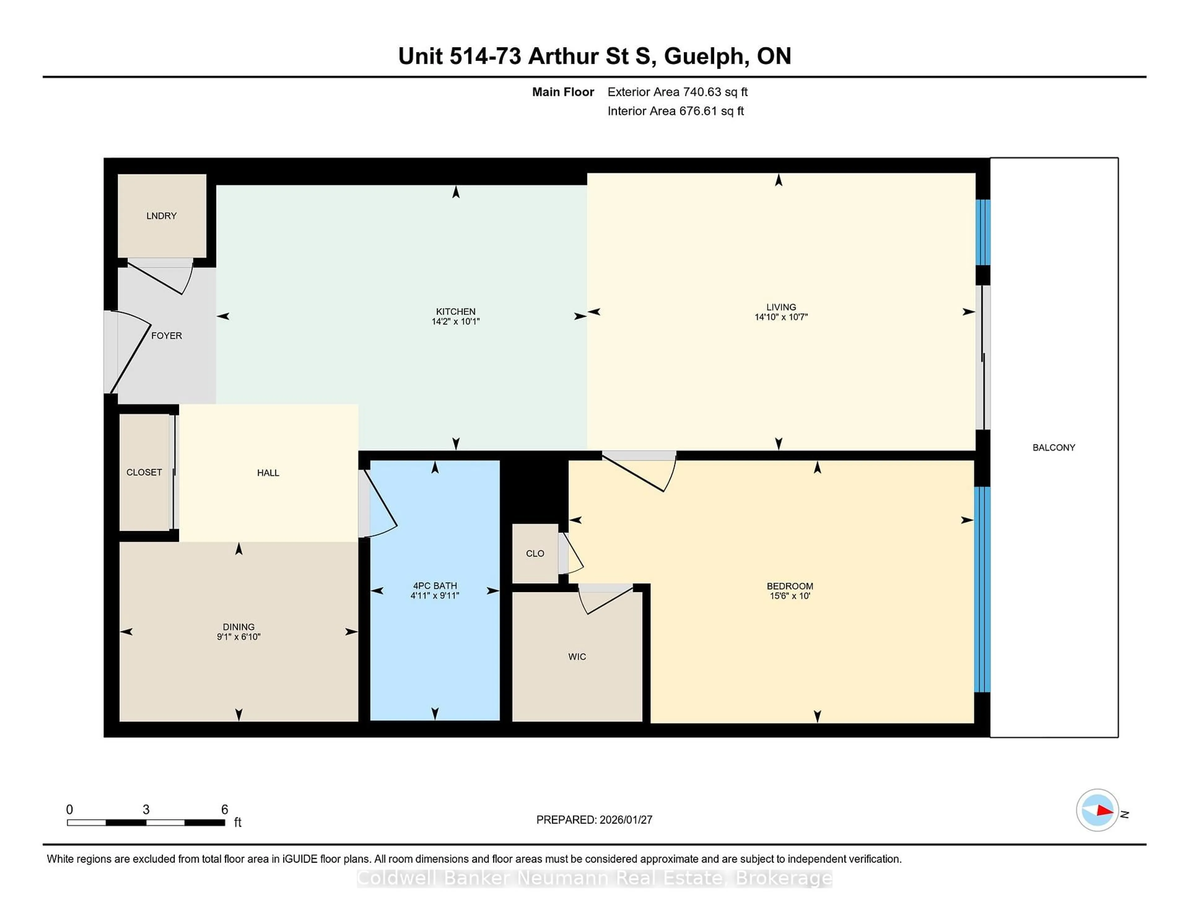 Floor plan for 73 Arthur St #514, Guelph Ontario N1E 0S6