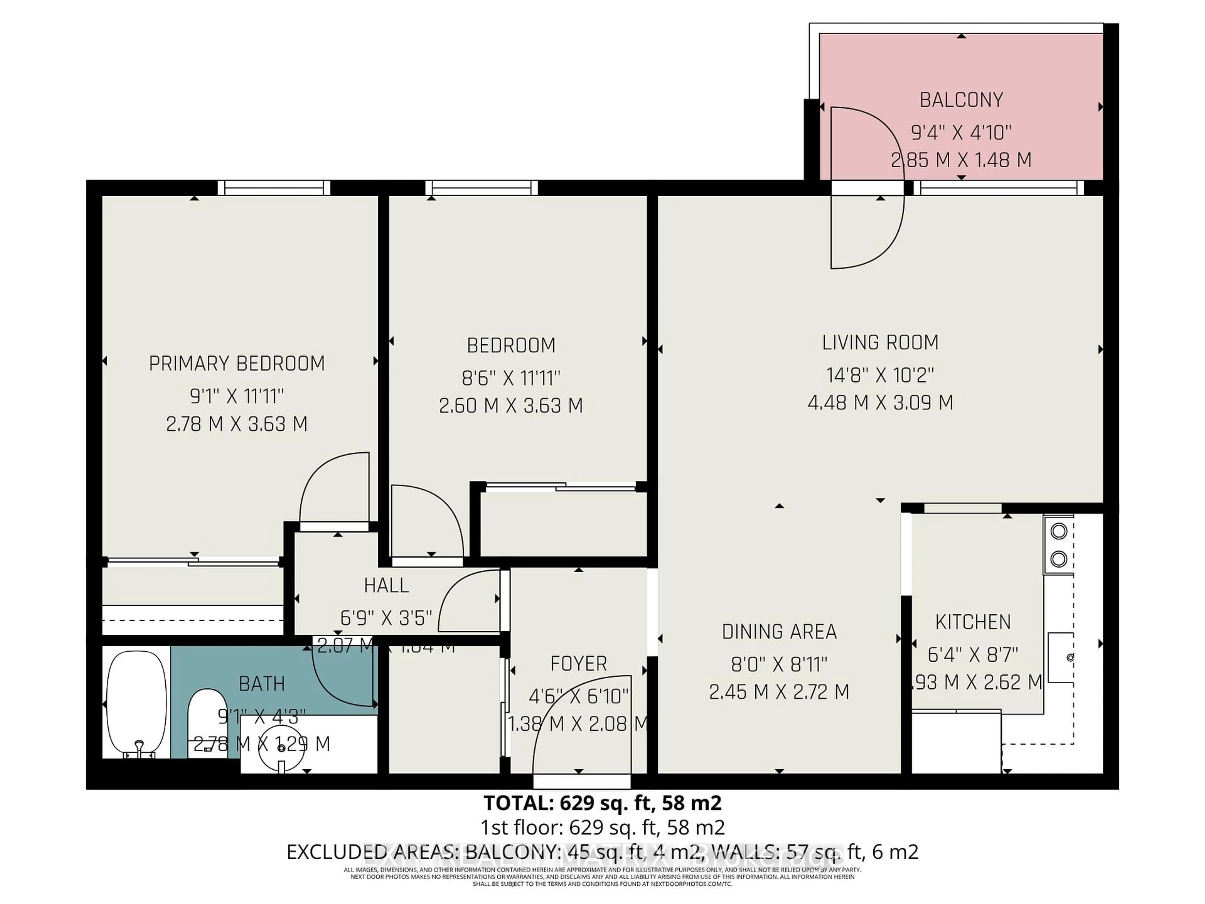 Floor plan for 3100 Carling Ave #1021, Ottawa Ontario K2B 6J6