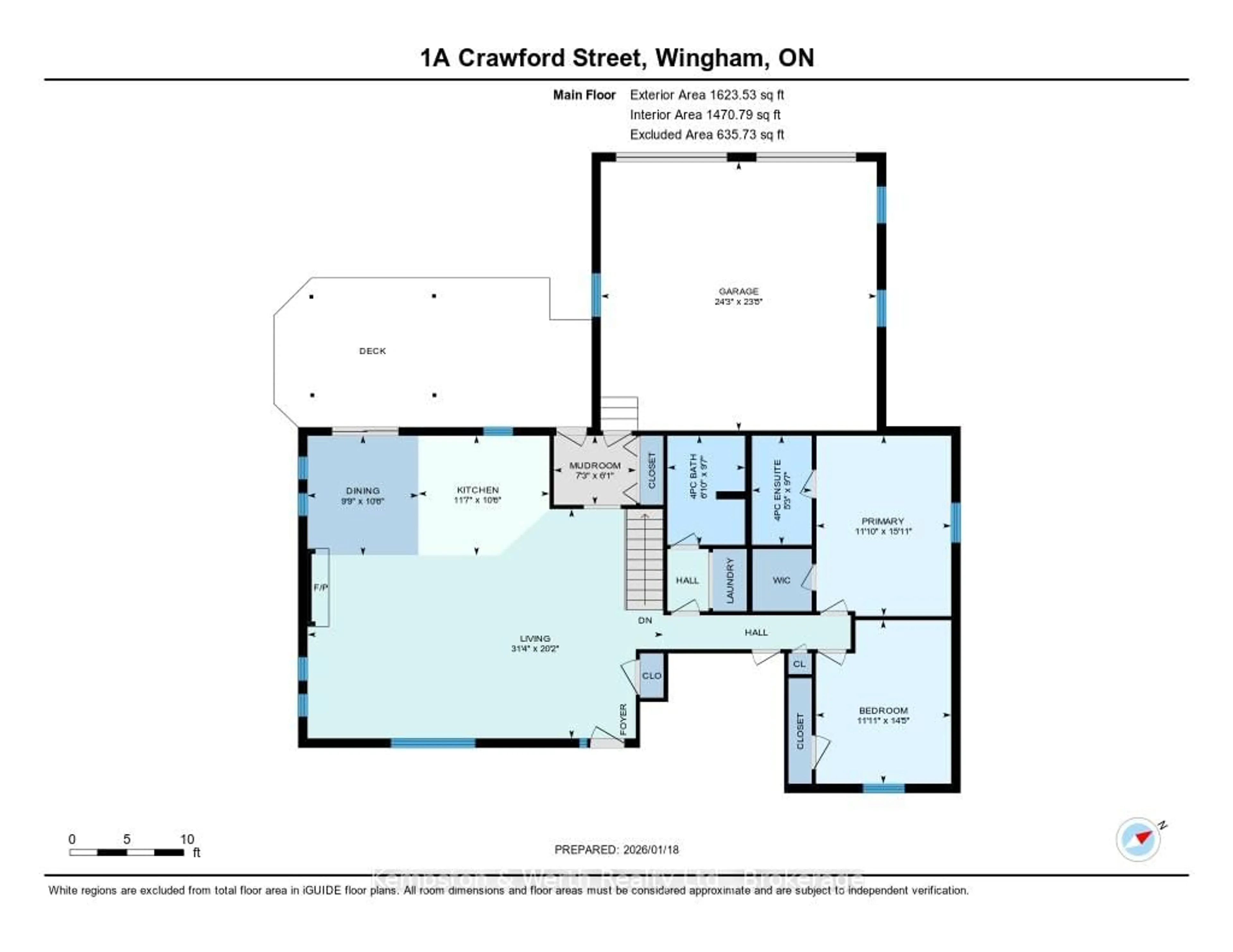 Floor plan for 1A Crawford St, North Huron Ontario N0G 2W0