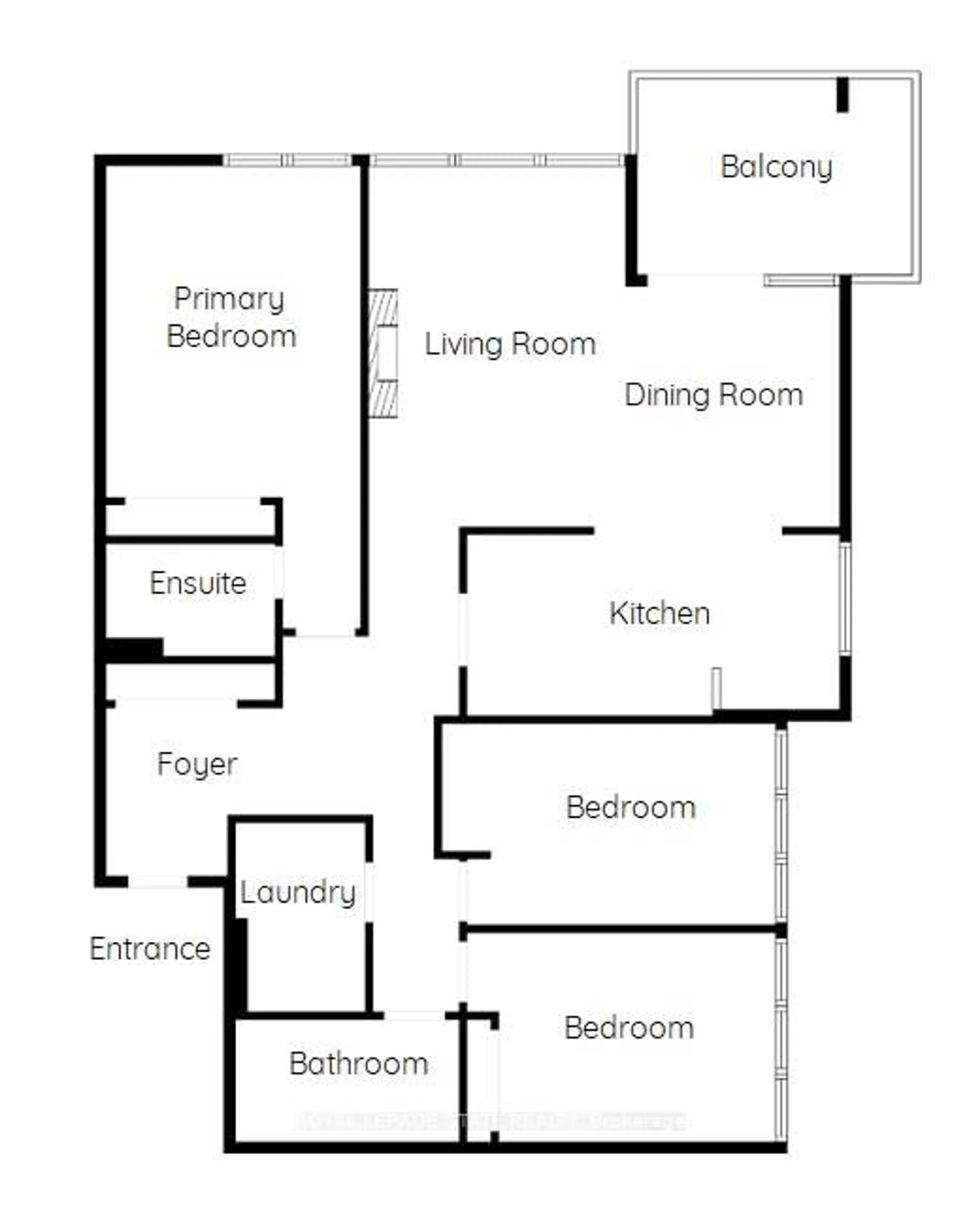 Floor plan for 75 Queen St #1707, Hamilton Ontario L8R 3J3