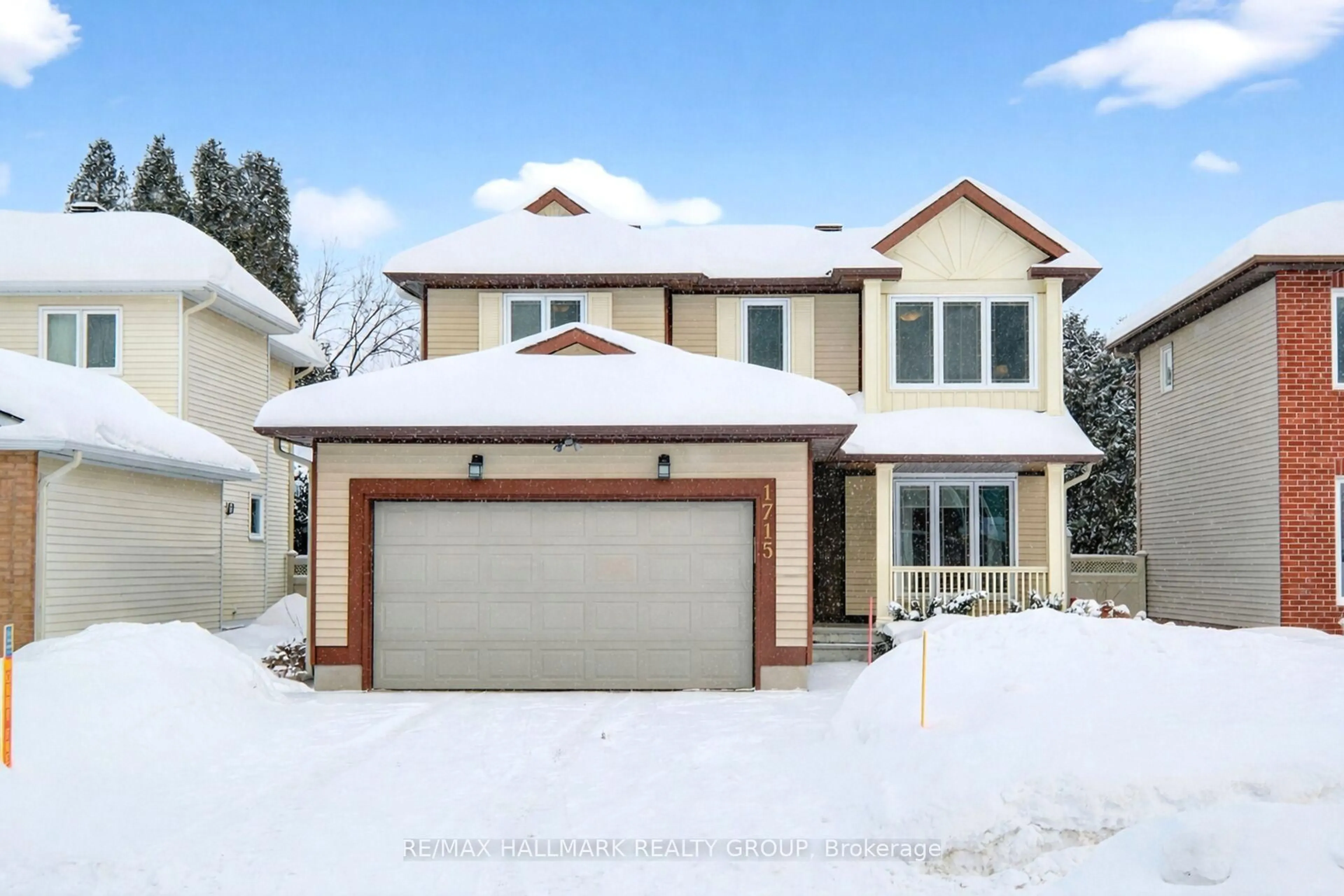 Home with brick exterior material, street for 1715 Hunters Run Dr, Orleans Ontario K1C 6W2