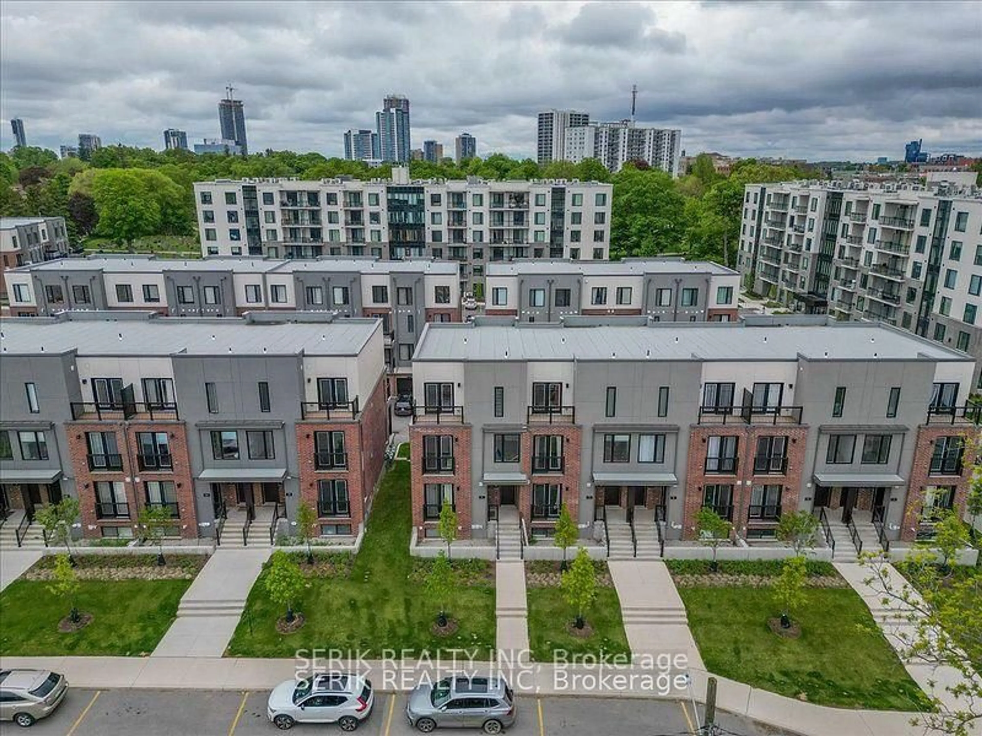 A pic from outside/outdoor area/front of a property/back of a property/a pic from drone, city buildings view from balcony for 99 Roger St #10, Waterloo Ontario N2J 1A4
