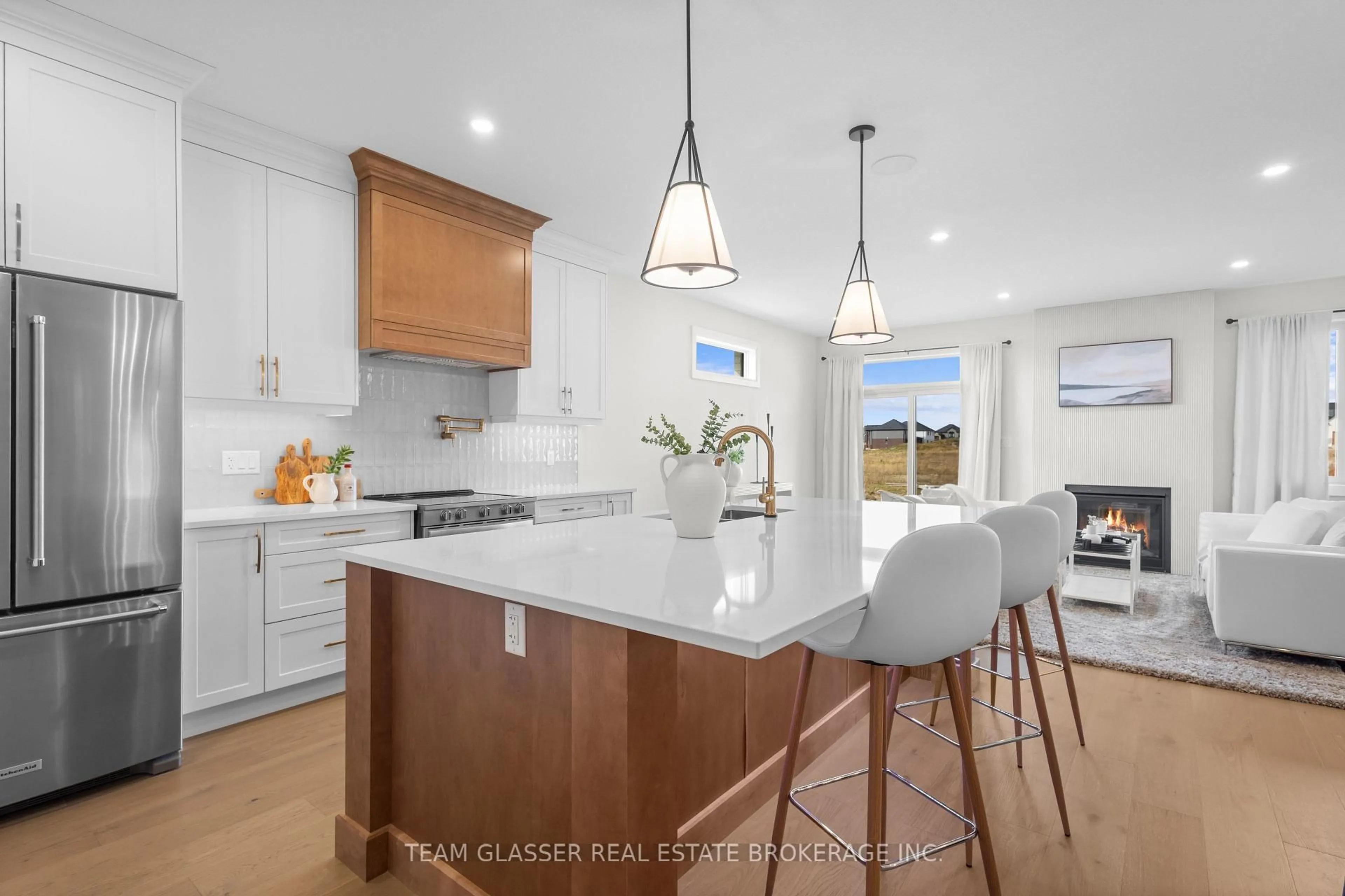 Open concept kitchen, ceramic/tile floor for 70 Benner Blvd, Middlesex Centre Ontario N0L 1R0