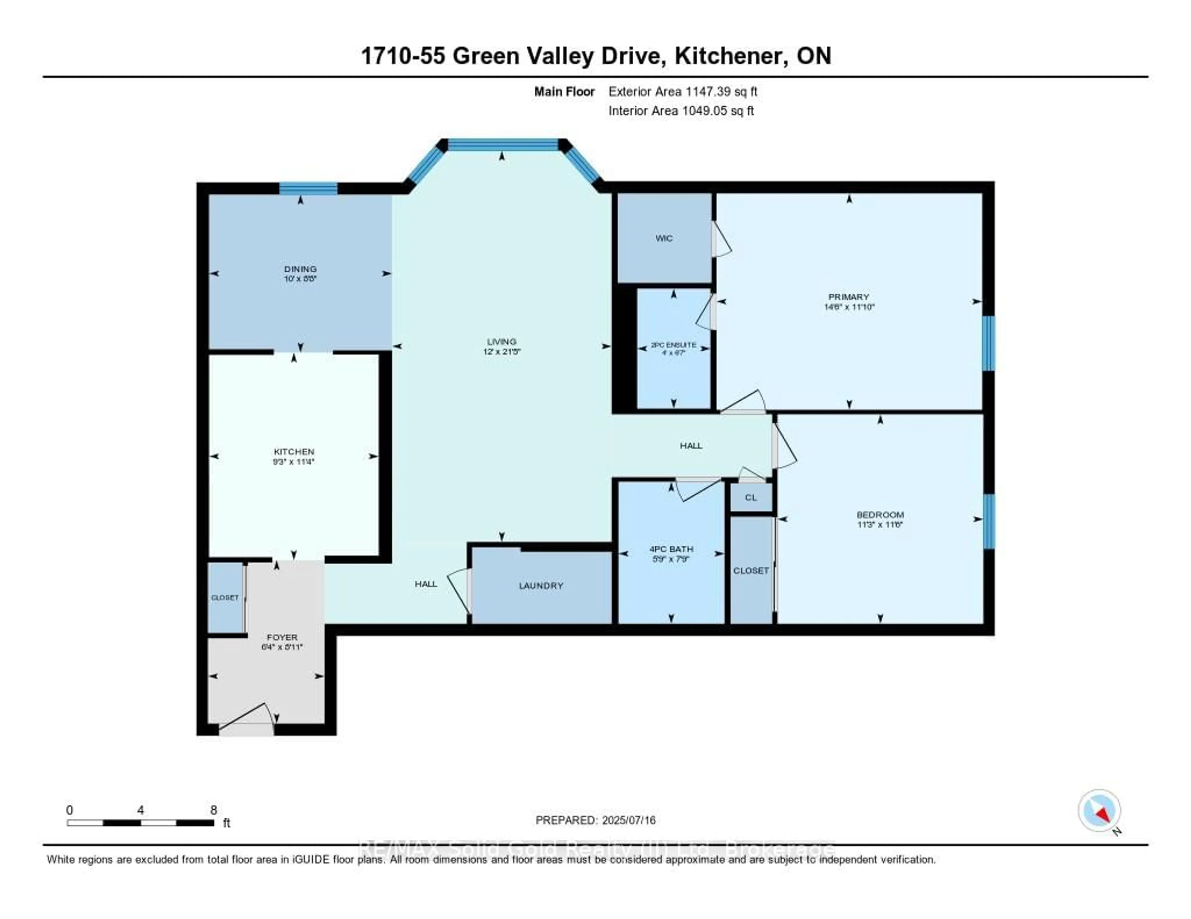 Floor plan for 55 Green Valley Dr #1710, Kitchener Ontario N2P 1Z6