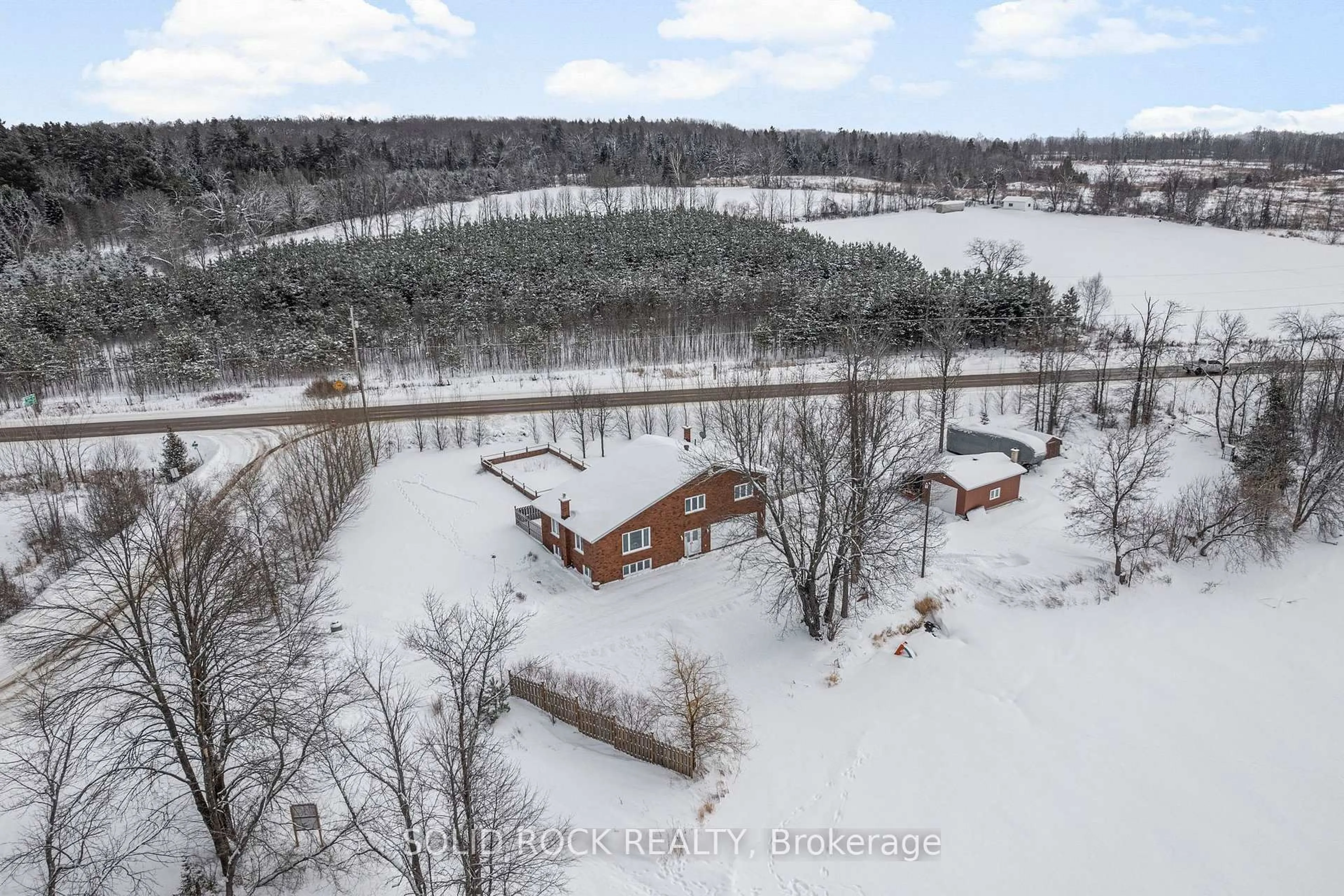 A pic from outside/outdoor area/front of a property/back of a property/a pic from drone, water/lake/river/ocean view for 86 Township Park Rd, Eganville Ontario K0J 1T0