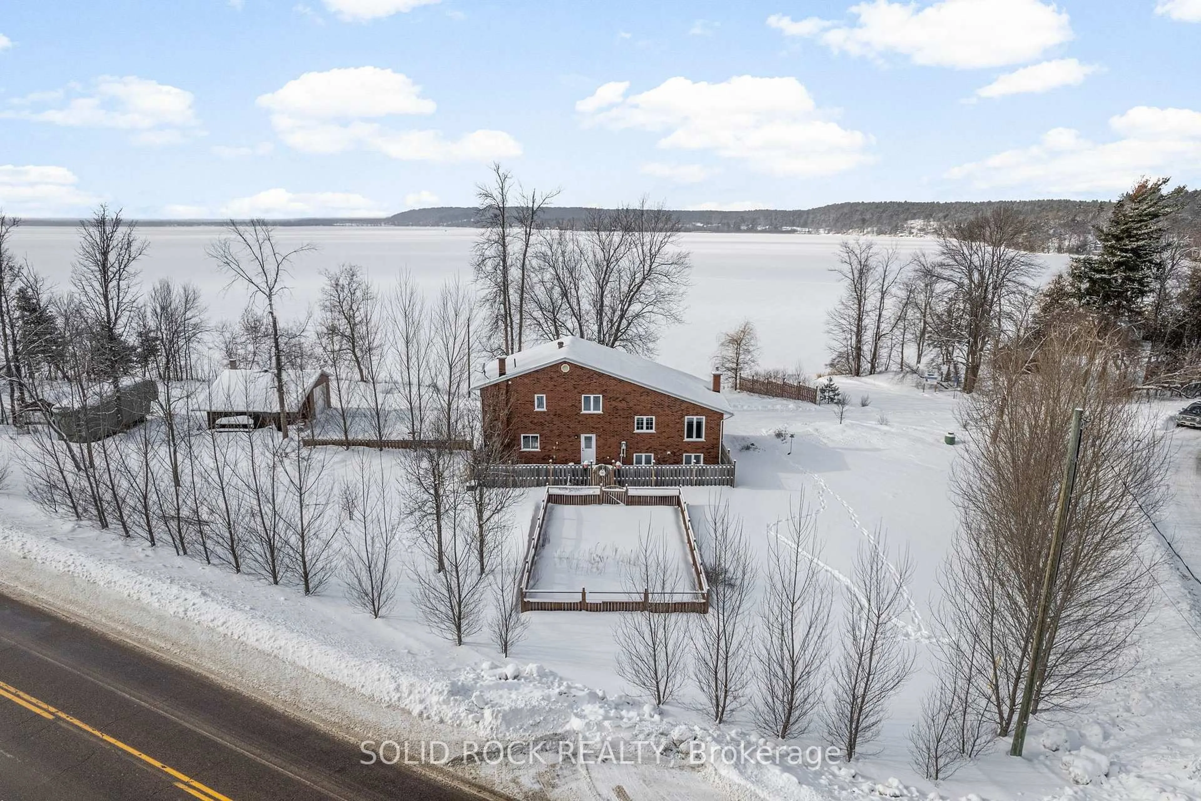 A pic from outside/outdoor area/front of a property/back of a property/a pic from drone, water/lake/river/ocean view for 86 Township Park Rd, Eganville Ontario K0J 1T0