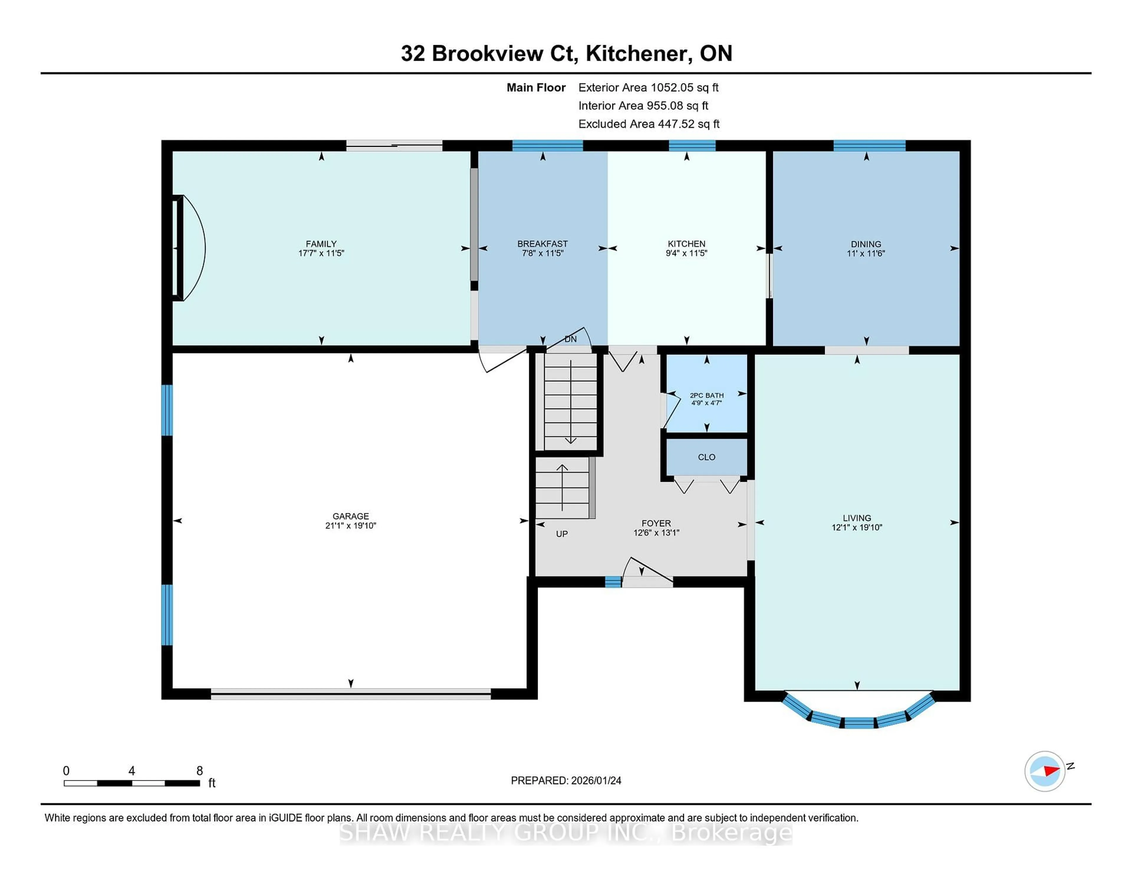 Floor plan for 32 Brookview Crt, Kitchener Ontario N2A 2Y6