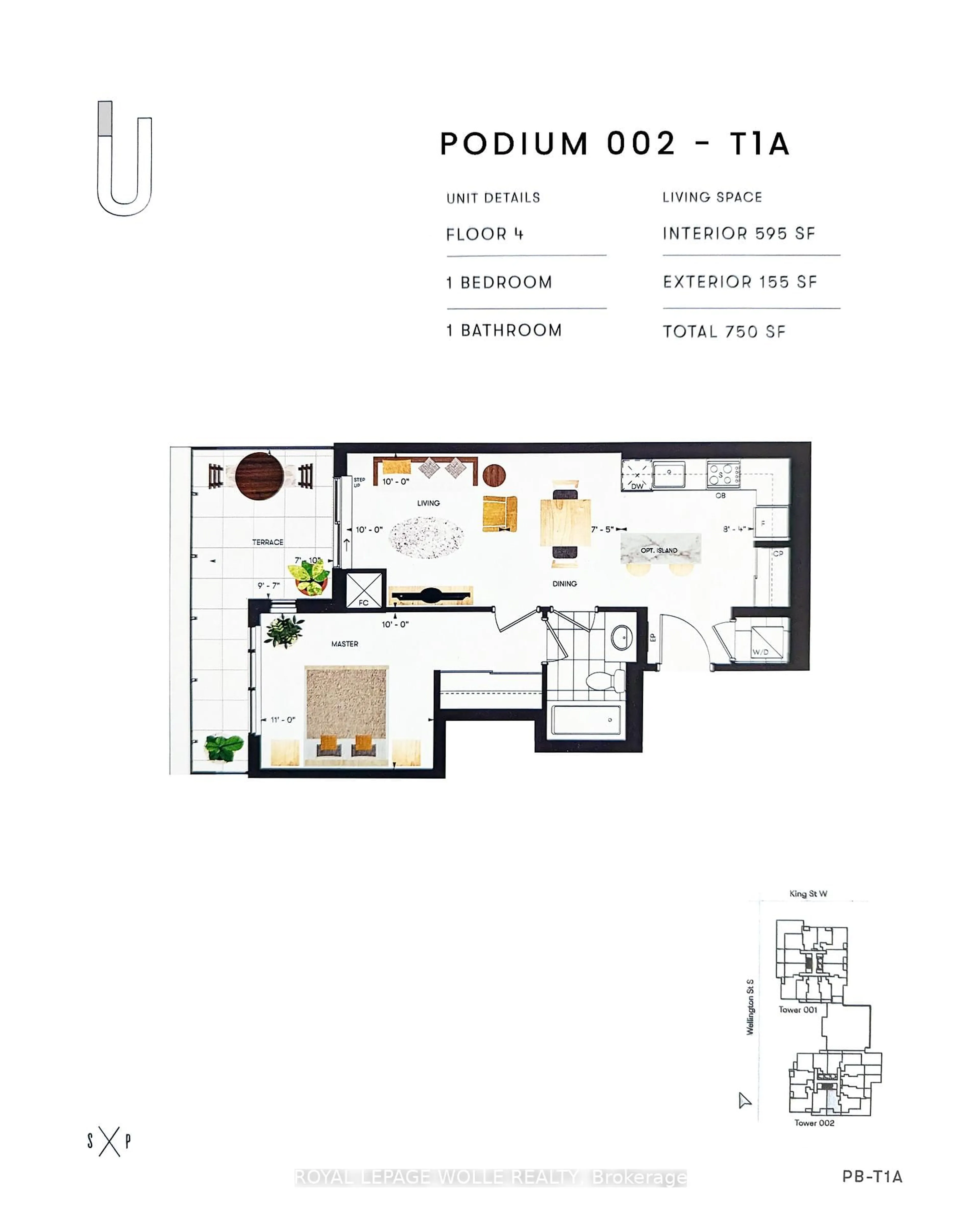 Floor plan for 15 Wellington St #407, Kitchener Ontario N2G 0E4