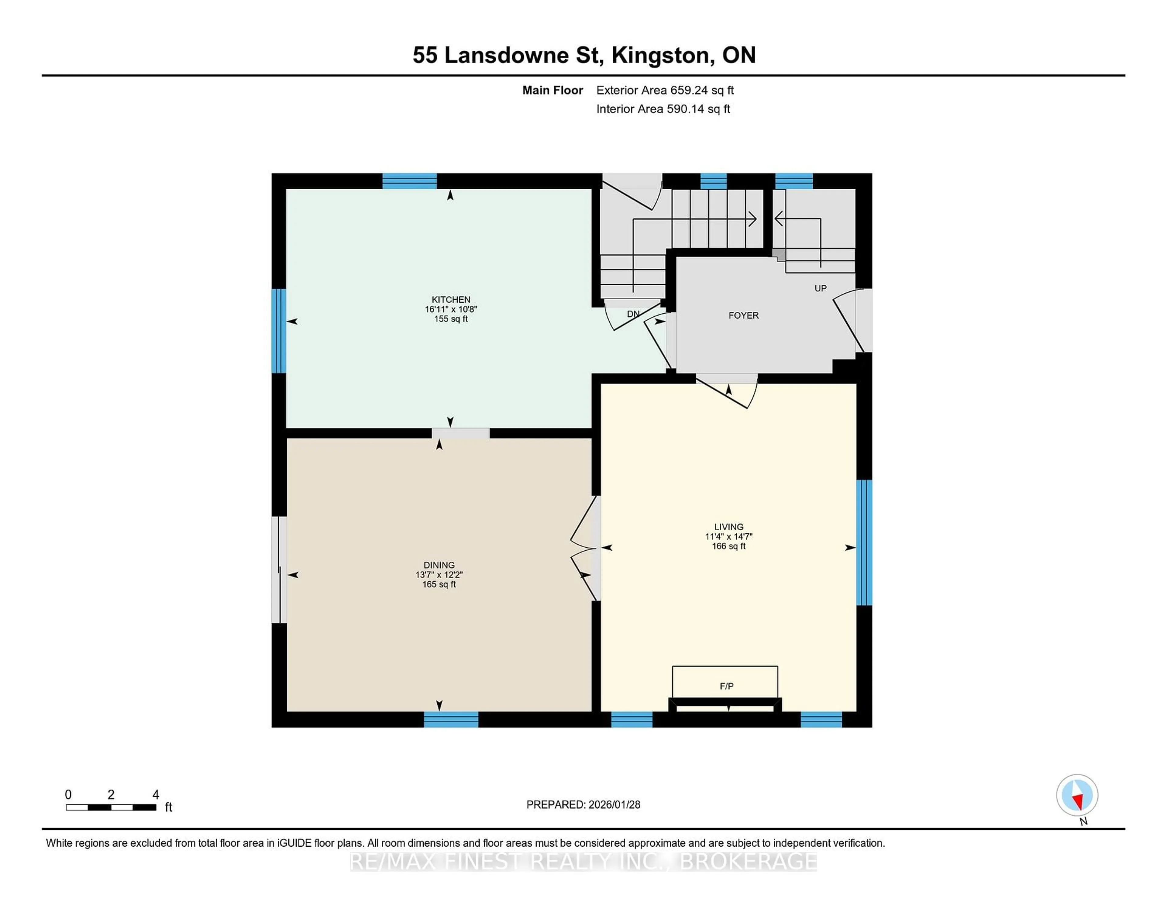 Floor plan for 55 Lansdowne St, Kingston Ontario K7K 4E4