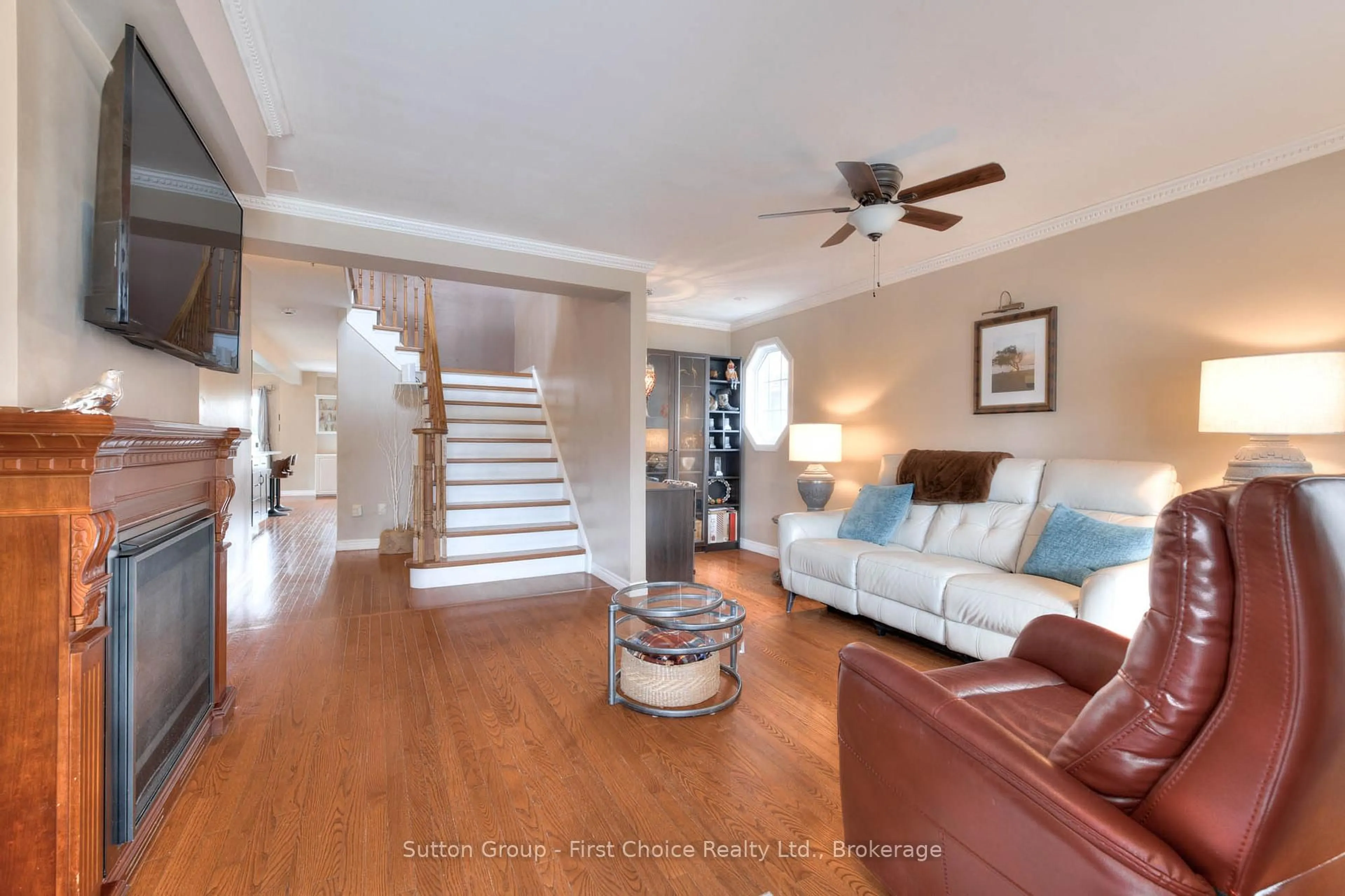 Living room with furniture, ceramic/tile floor for 182 Romeo St, Stratford Ontario N5A 4S9
