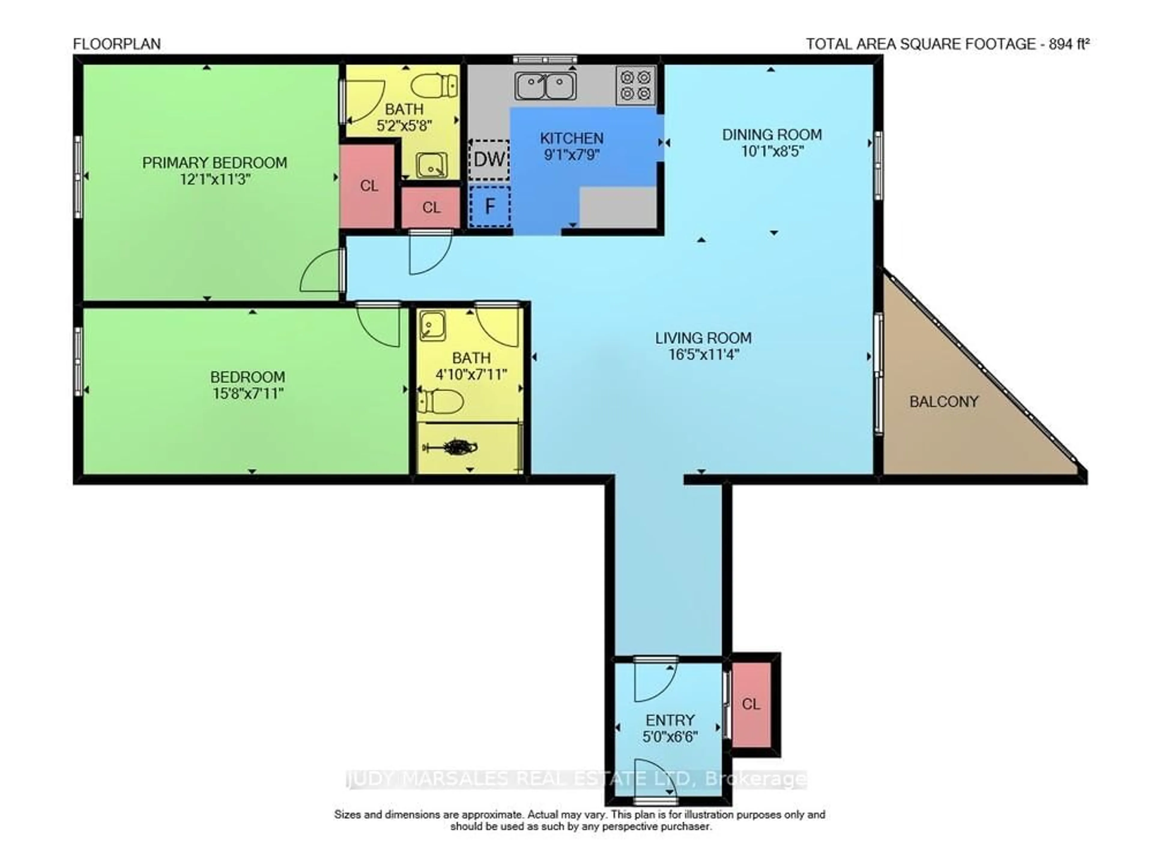 Floor plan for 23 Main St #507, Hamilton Ontario L9H 2P7