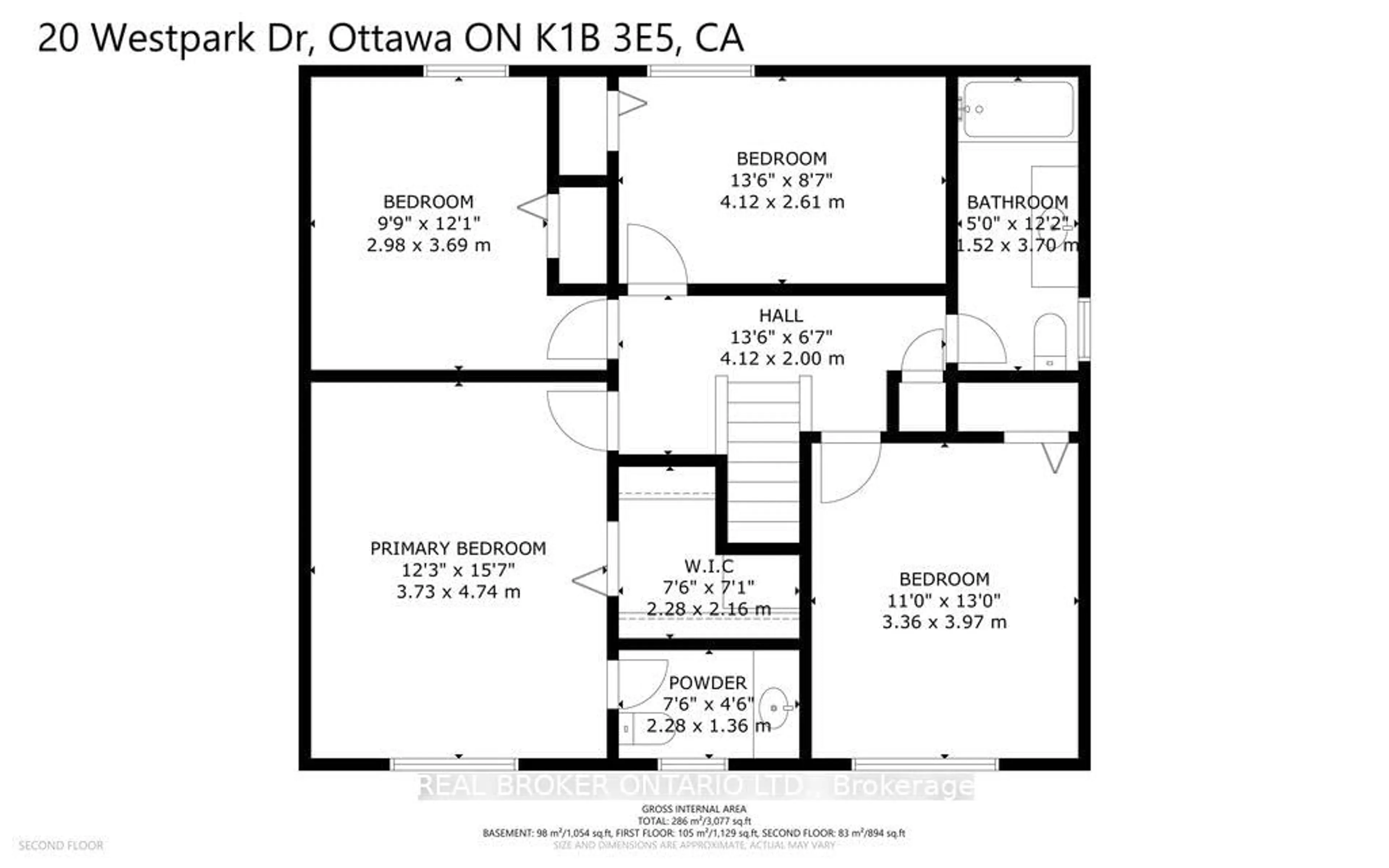 Floor plan for 20 Westpark Dr, Ottawa Ontario K1B 3E5